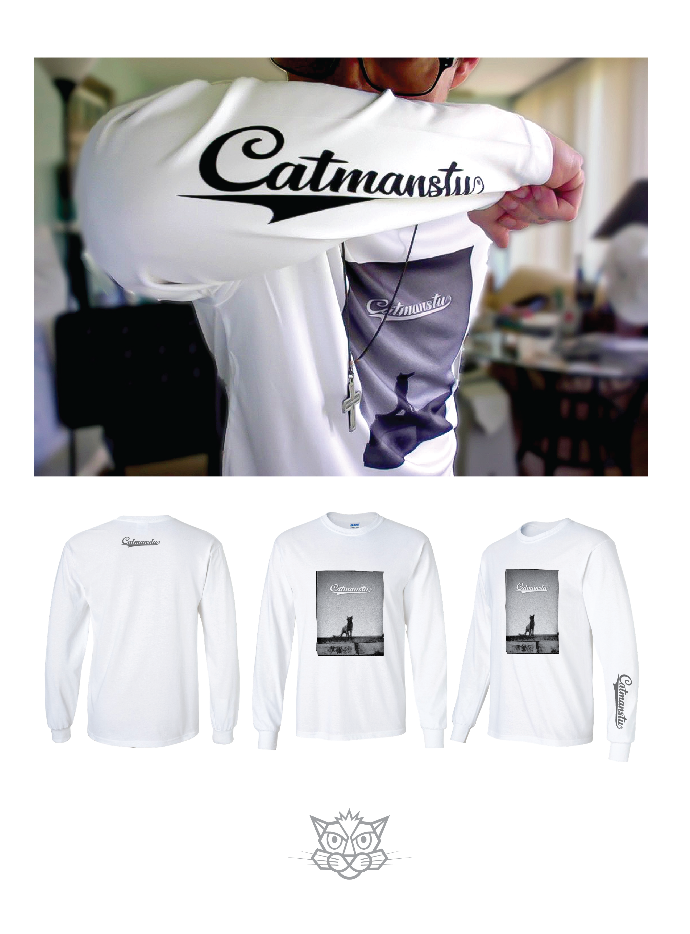 Vintage-Style CatManStu Skater tee - urban black & white photo by StuArt Bailey. product thumbnail image Vintage-Style CatManStu Skater tee - urban black & white photo by StuArt Bailey. product thumbnail image