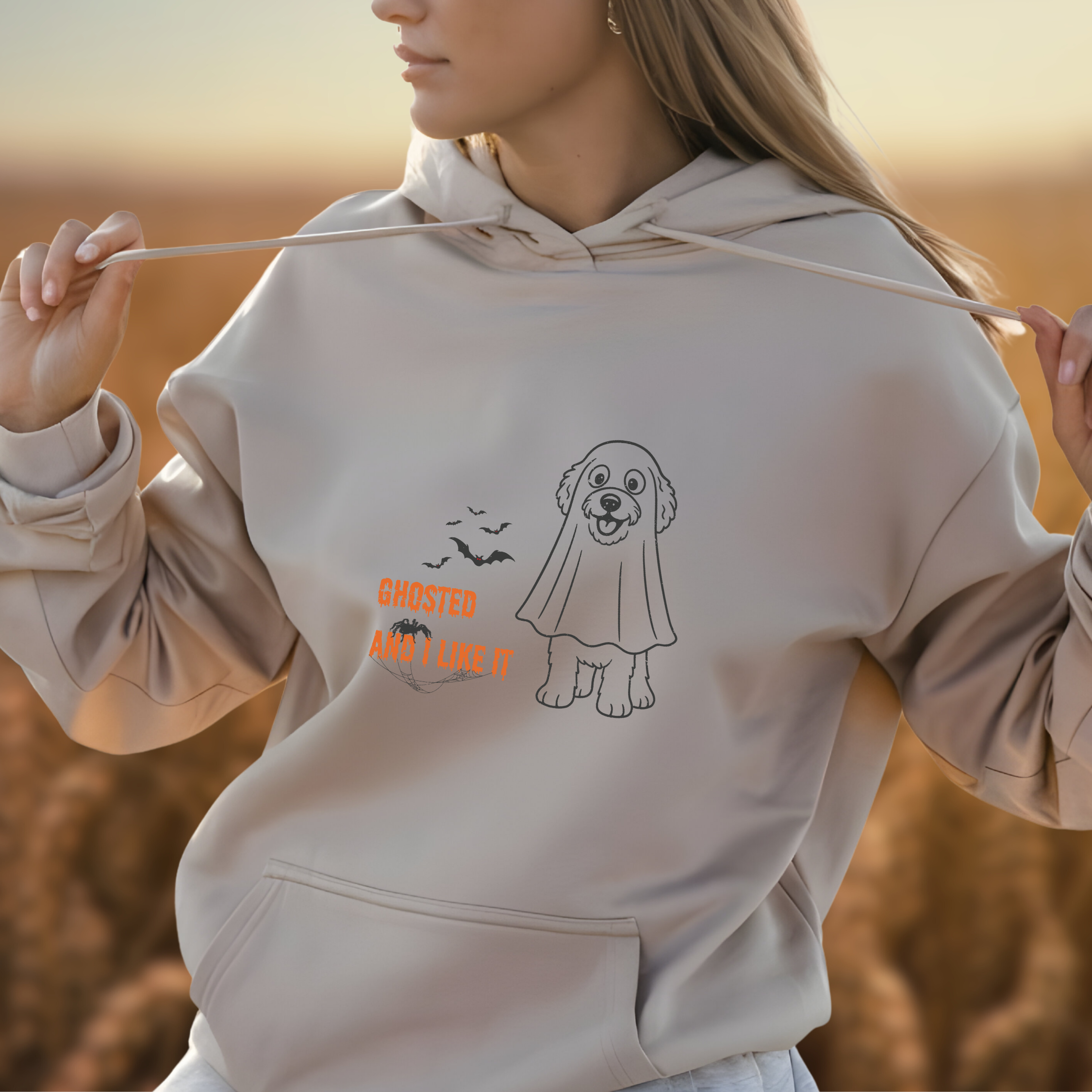 🎃 Halloween Dog Mom Hoodie "Ghosted and I like it", Doodle Sweater, Limited Edition