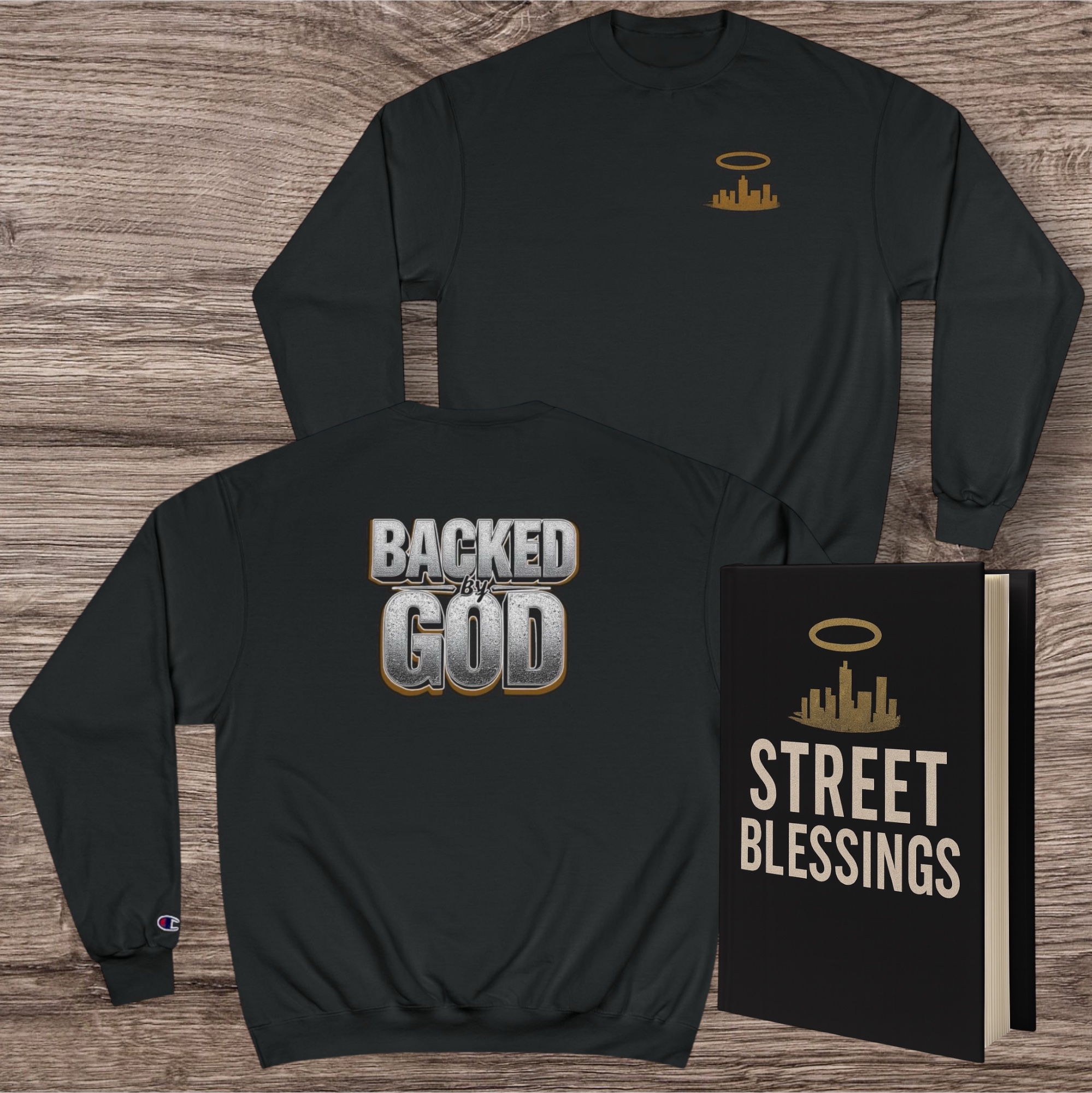 Street Blessings™ Champion Sweatshirt product thumbnail image Street Blessings™ Champion Sweatshirt product thumbnail image