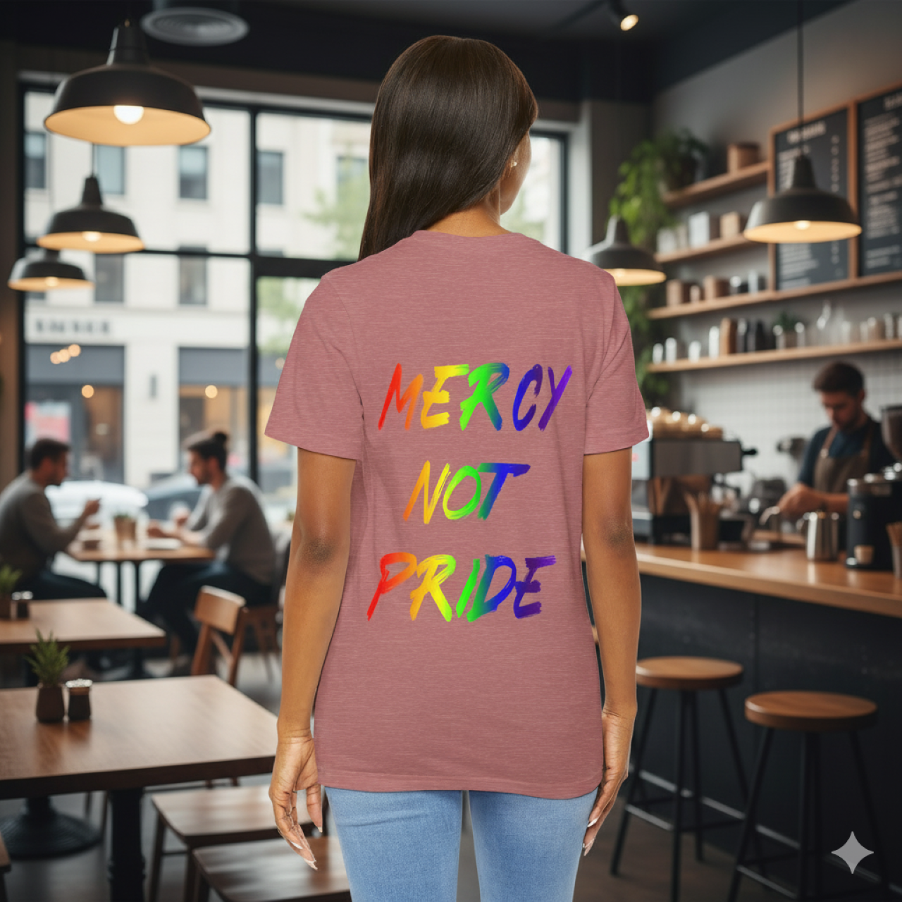 Rainbow 7>6 Genesis 9:13 Unisex Short Sleeve Tee product thumbnail image