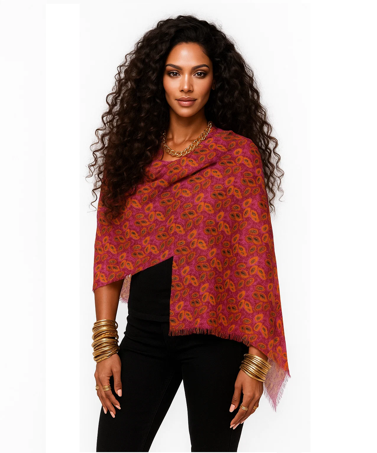 Papaya Paradise Lightweight Scarf/Sarong/Pareo in Royal Fuchsia product thumbnail image Papaya Paradise Lightweight Scarf/Sarong/Pareo in Royal Fuchsia product thumbnail image