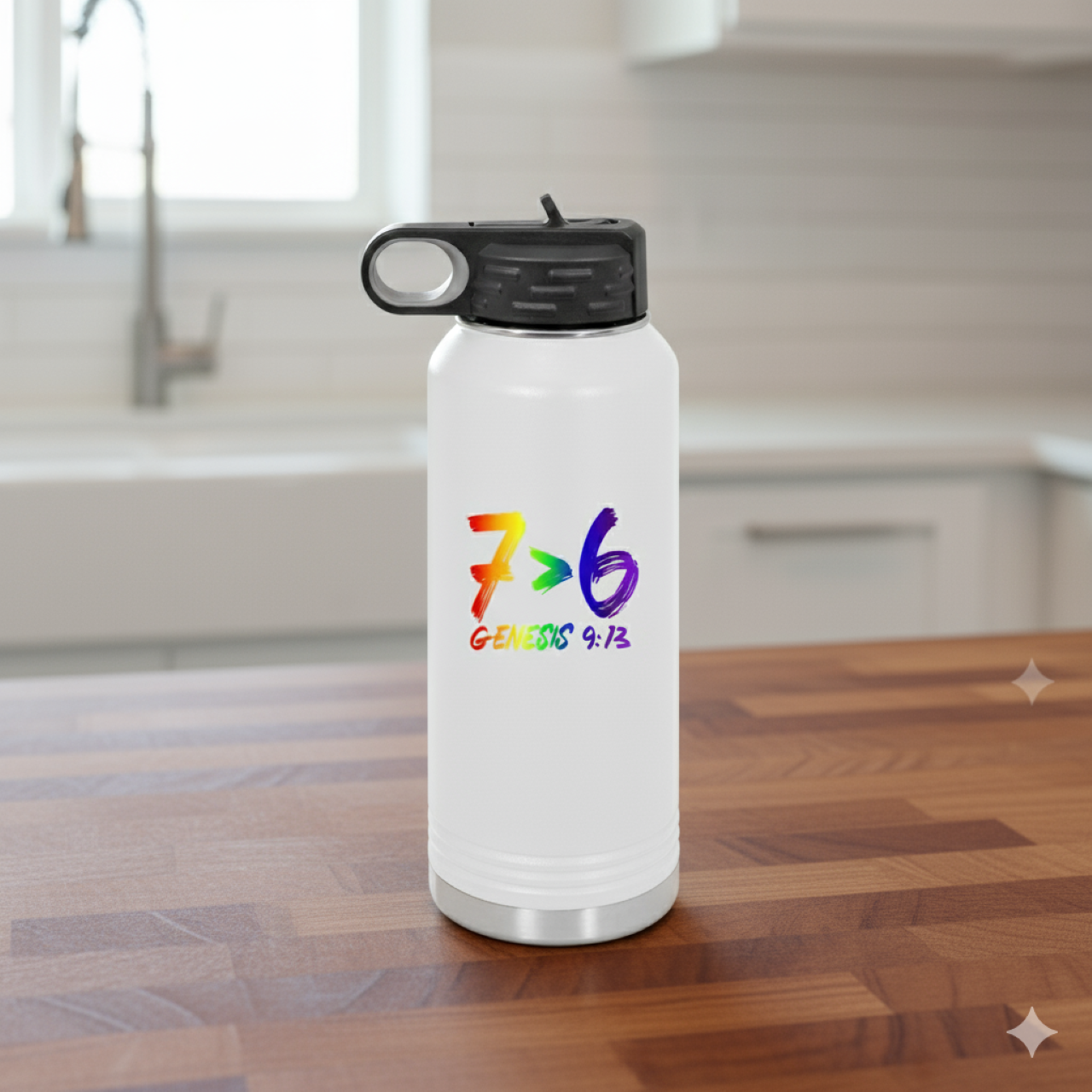 Rainbow Insulated Water Bottle, 32oz
