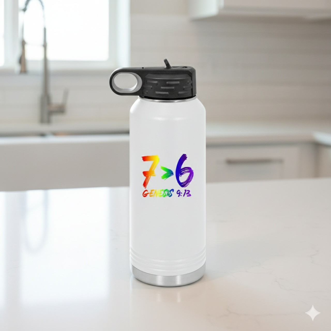 Rainbow Insulated Water Bottle, 20oz 
