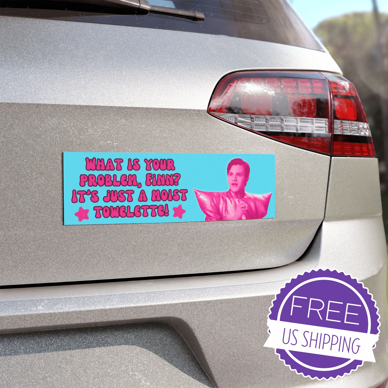 What is your problem, Finn? It's just a moist towelette! | Funny Car Magnet | Glee | Kurt Hummel Quote | Free US Shipping