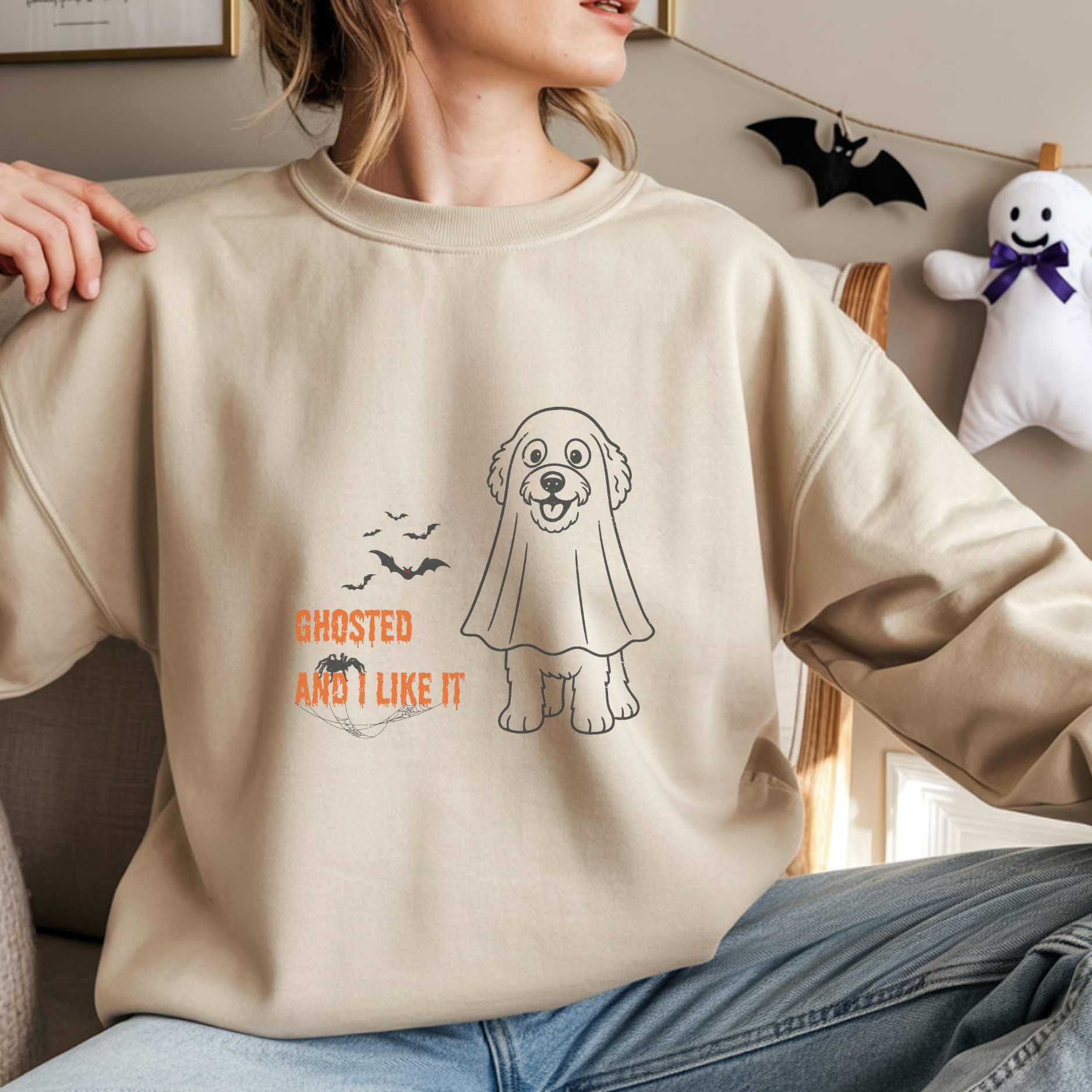 Halloween Dog Mom “Ghosted and I Like It” Doodle Sweatshirt – Vintage Soft Cotton Crewneck, Limited Edition – Only Until October 31 product thumbnail image Halloween Dog Mom “Ghosted and I Like It” Doodle Sweatshirt – Vintage Soft Cotton Crewneck, Limited Edition – Only Until October 31 product thumbnail image