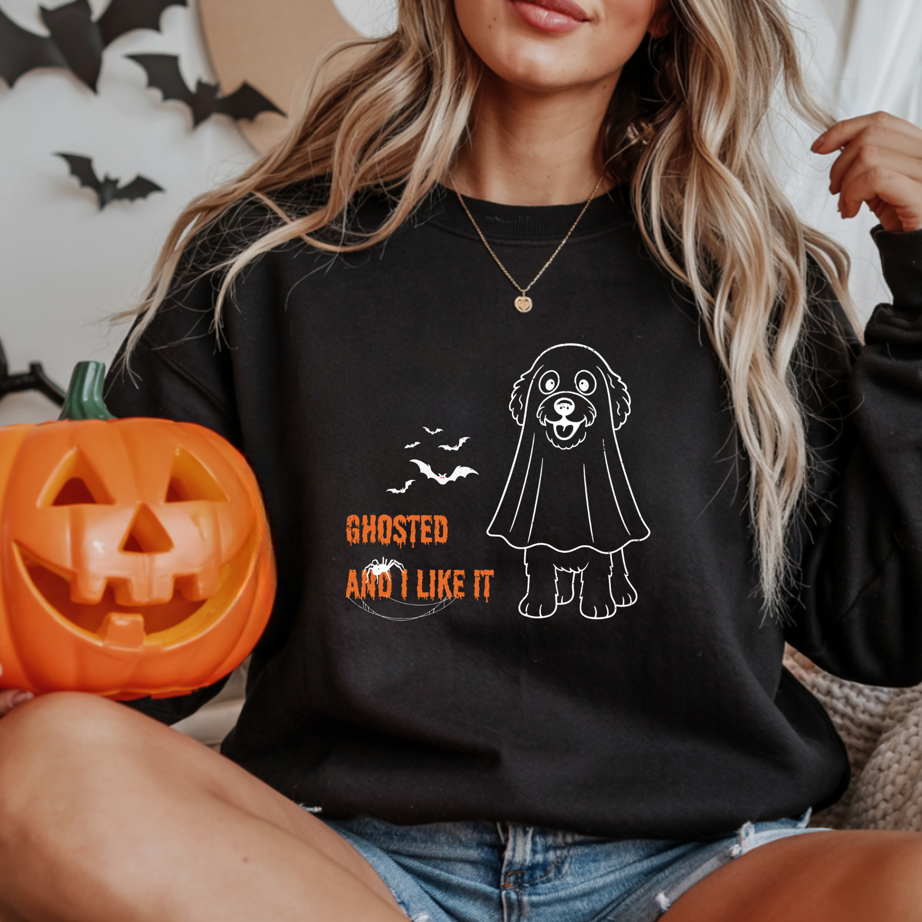 Halloween Dog Mom “Ghosted and I Like It” Doodle Sweatshirt – Vintage Soft Cotton Crewneck, Limited Edition – Only Until October 31 product thumbnail image Halloween Dog Mom “Ghosted and I Like It” Doodle Sweatshirt – Vintage Soft Cotton Crewneck, Limited Edition – Only Until October 31 product thumbnail image