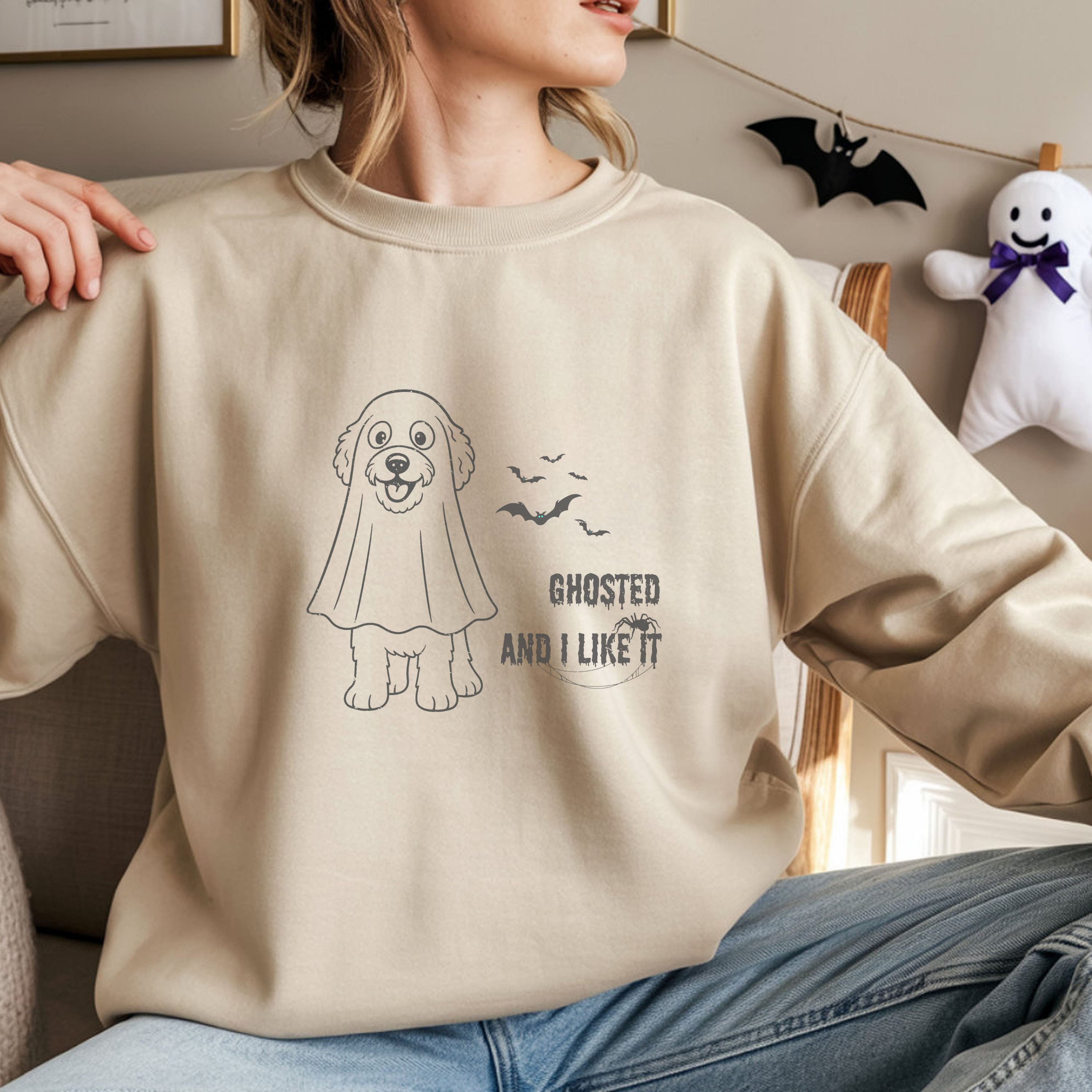 Halloween Dog Mom “Ghosted and I Like It” Doodle Sweatshirt – Vintage Soft Cotton Crewneck, Limited Edition – Only Until October 31 product thumbnail image Halloween Dog Mom “Ghosted and I Like It” Doodle Sweatshirt – Vintage Soft Cotton Crewneck, Limited Edition – Only Until October 31 product thumbnail image