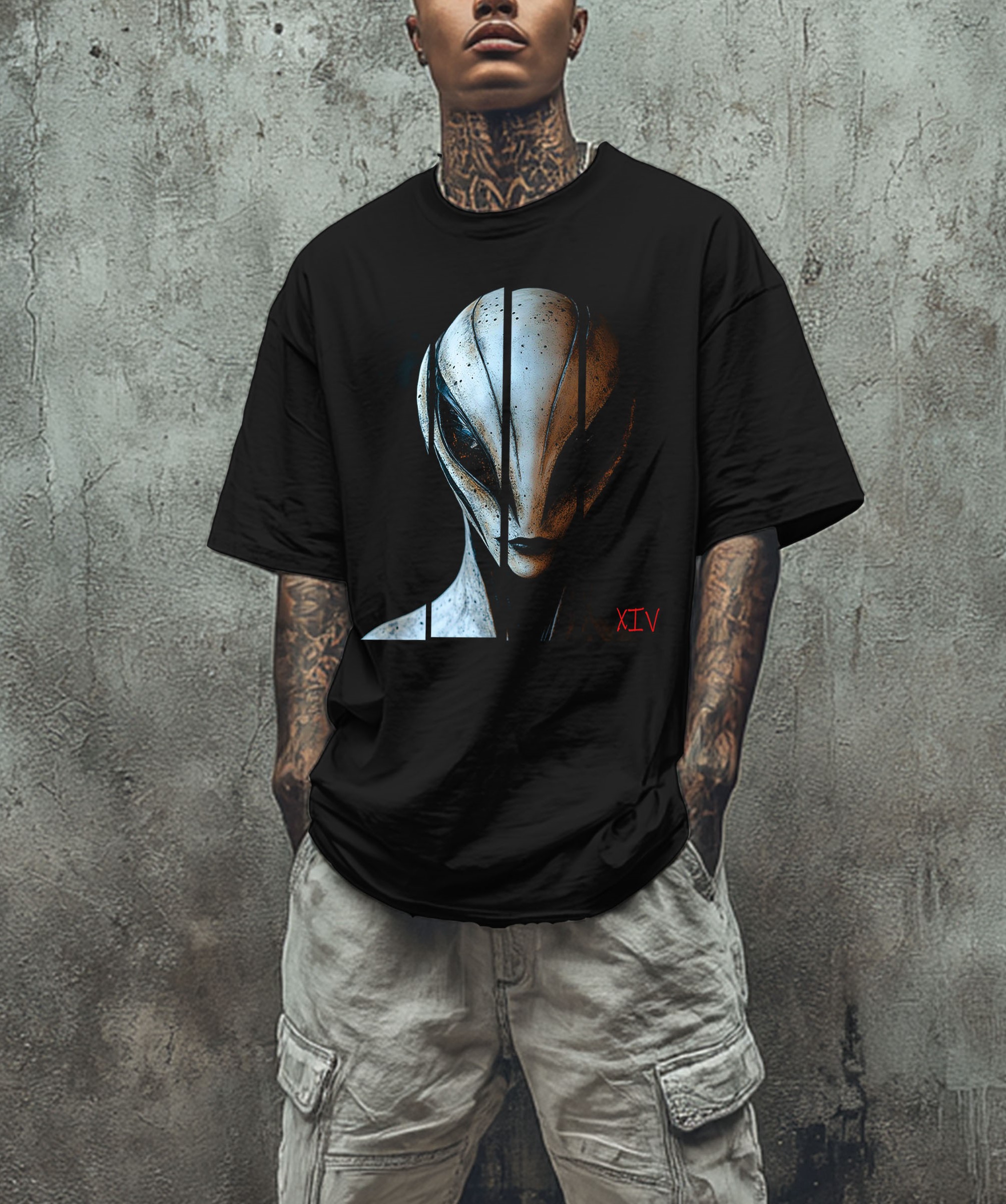 Triptych Alien Portrait | Carbon XIV Art Series