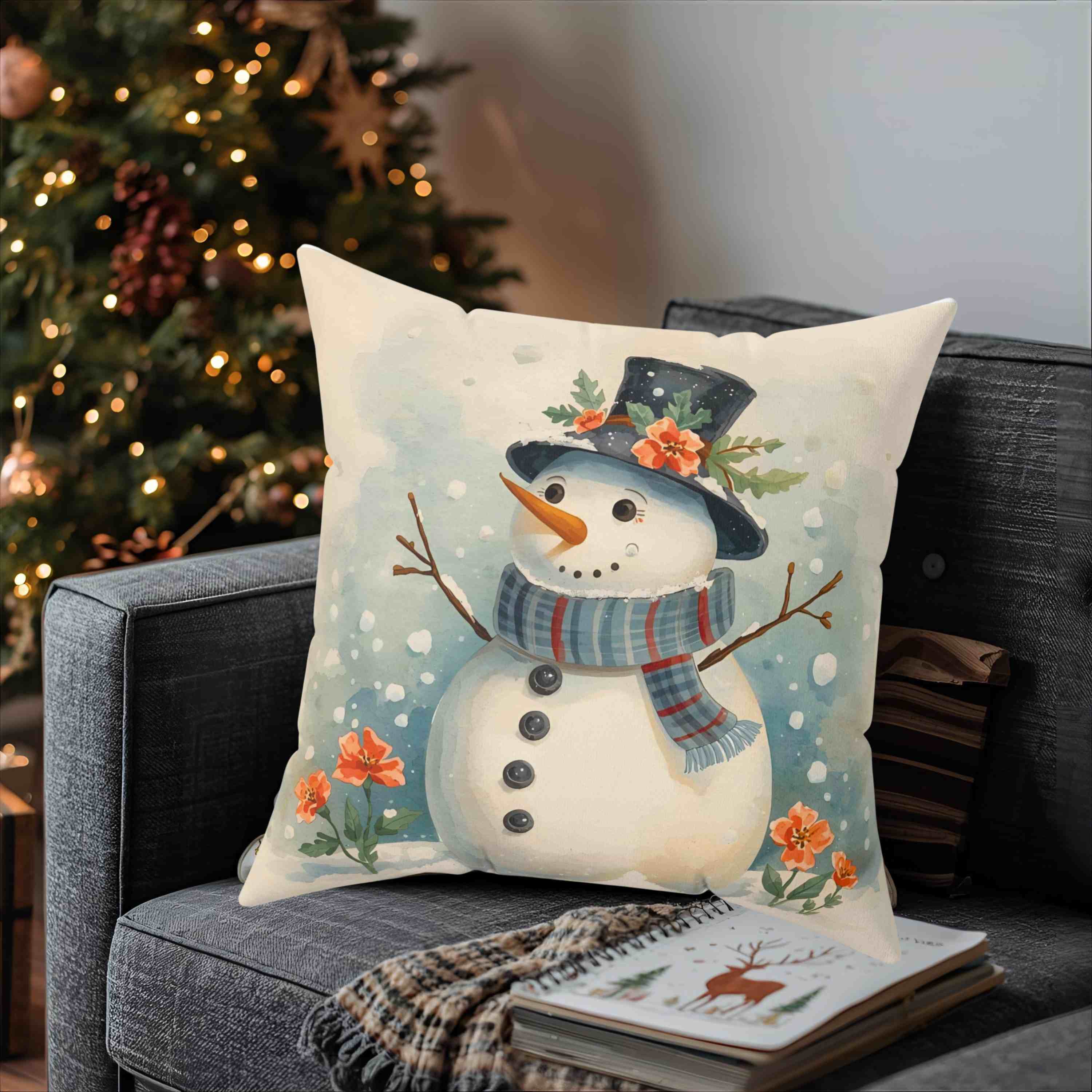 Cozy Snowman Decorative Pillow, Winter Home Decor, Holiday Gift, Festive Cushion for Christmas, Seasonal Throw Pillow product thumbnail image