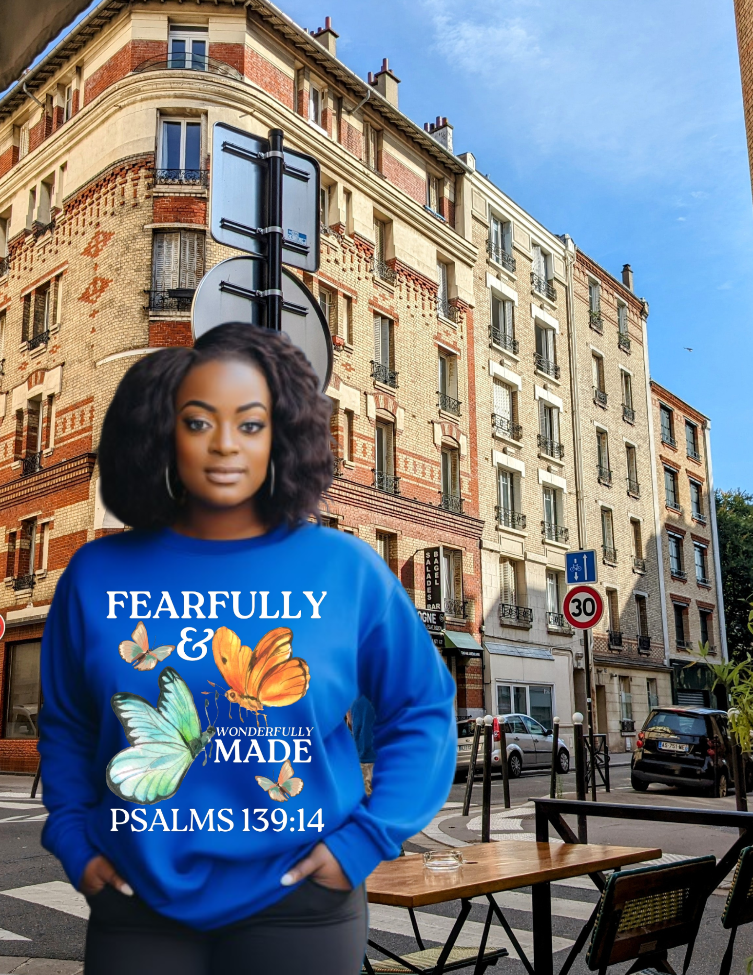 Fearfully and Wonderfully Made, CrewneckSweatshirt (White Text) product thumbnail image