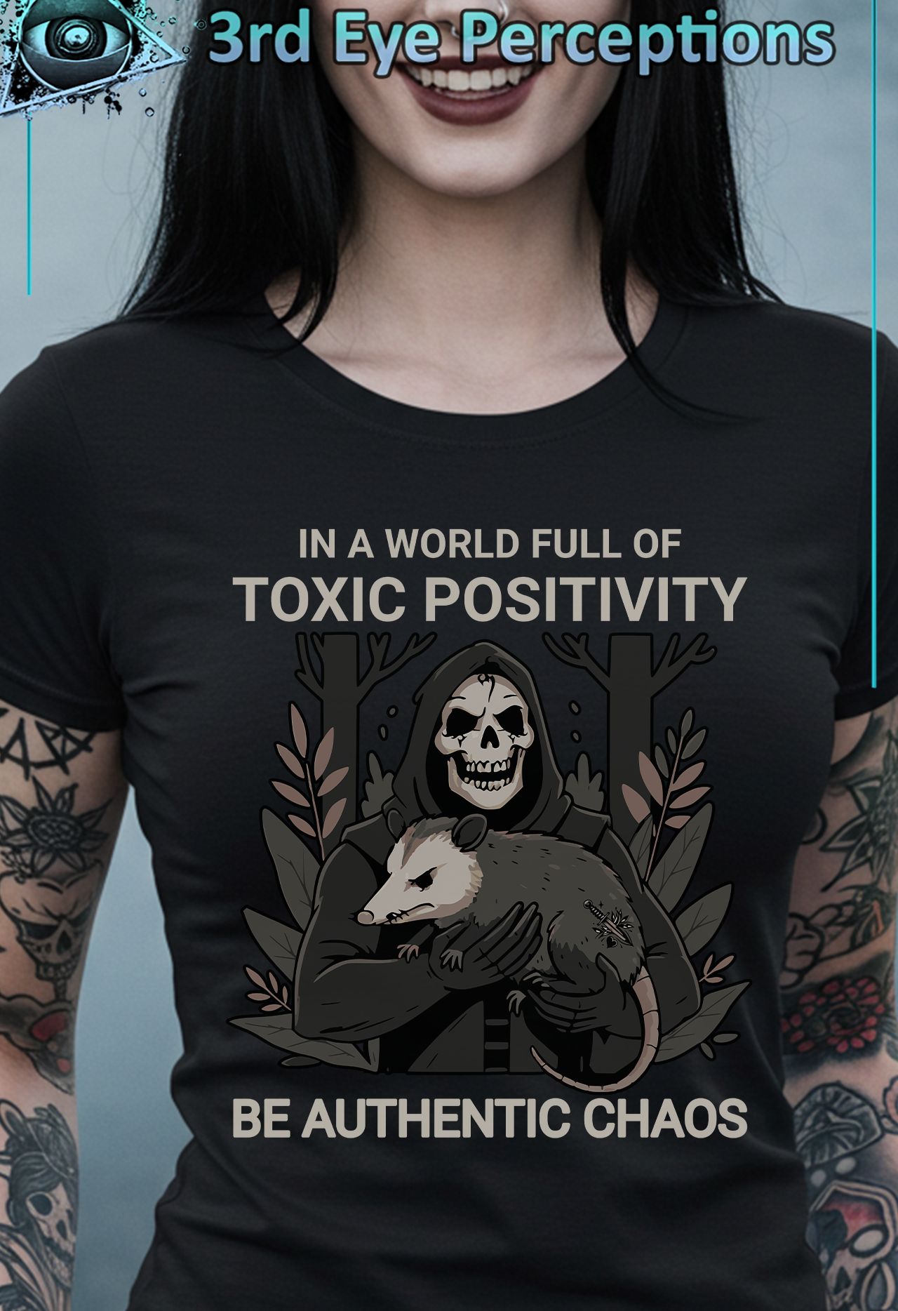 Funny Authentic Chaos Skeleton Possum Vintage Graphic  product thumbnail image
