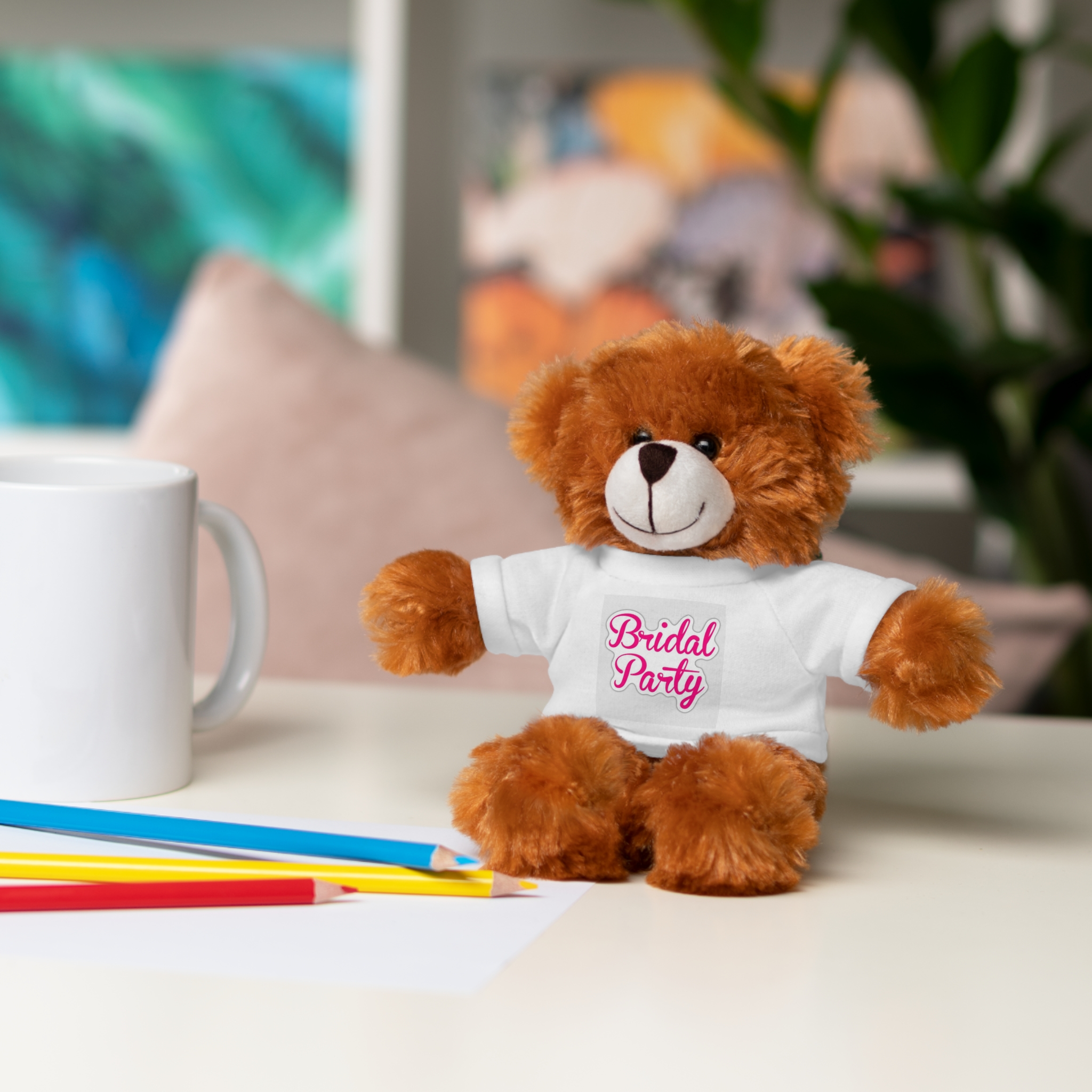 Personalized Plush Toy T-shirt, Bear Punny Sheep Jaguar Panda Lion, Baby Showers Gift, Holiday, Cuddle Buddy, Stuffed Animals, Perfect Birthdays Gift for Kids &amp; Adluts
