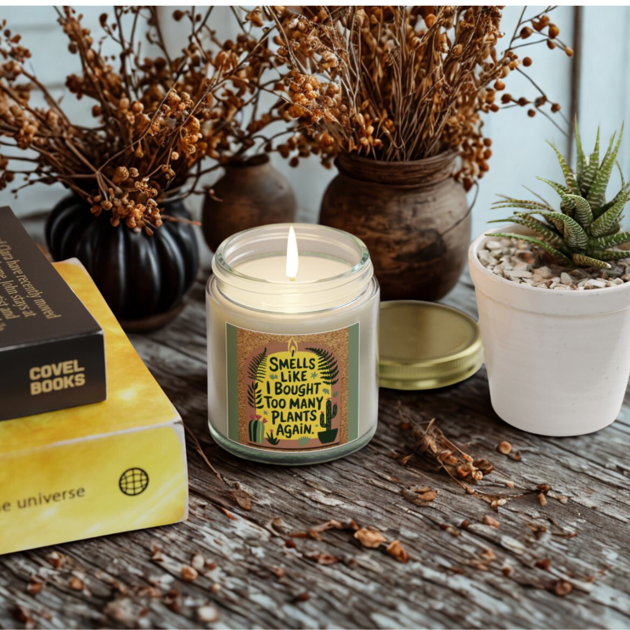 Scented Candle: Smells Like I Bought Too Many Plants Again, Cozy Home Gift, Relaxing Aromatherapy, Plant Lover Candle, Housewarming Decor product thumbnail image