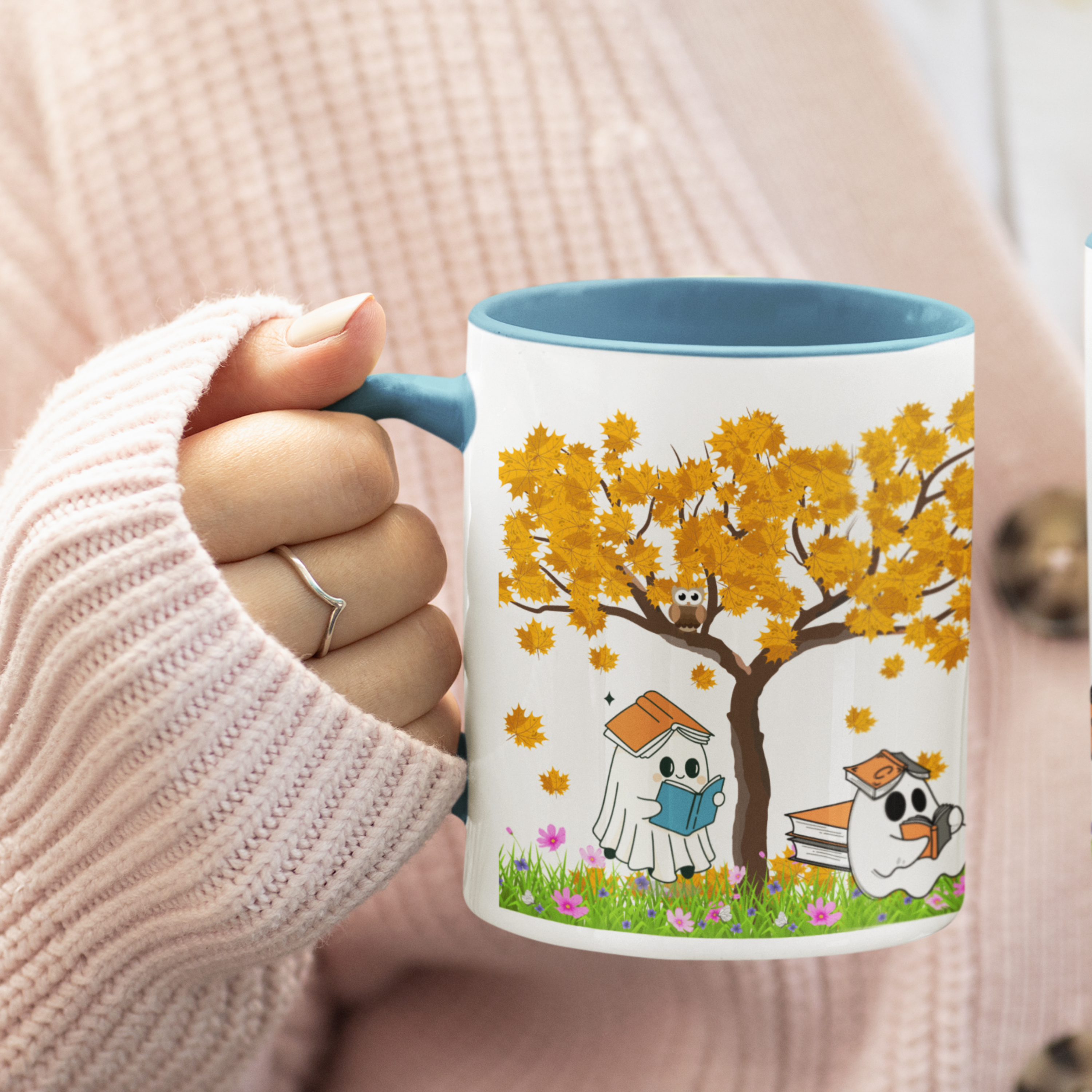 Ghost Trick or Treat Mug – Cute Halloween Accent Coffee Mug – Spooky Season Gift, Fall Mug with Ghost Design product thumbnail image