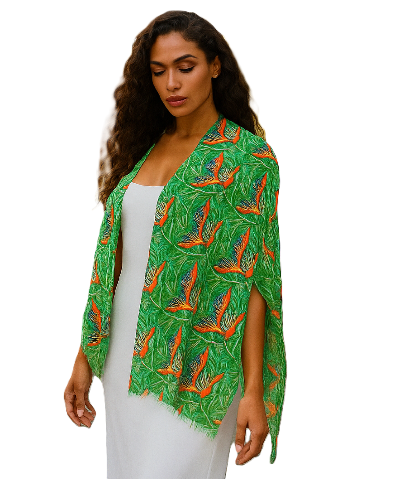 Tropical Heliconia Watercolor Scarf product thumbnail image