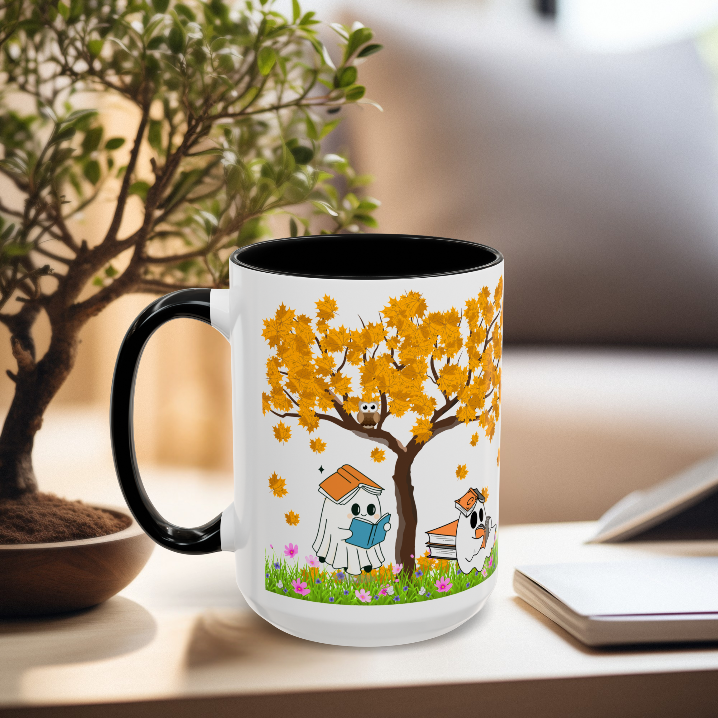 Ghost Trick or Treat Mug – Cute Halloween Accent Coffee Mug – Spooky Season Gift, Fall Mug with Ghost Design product thumbnail image