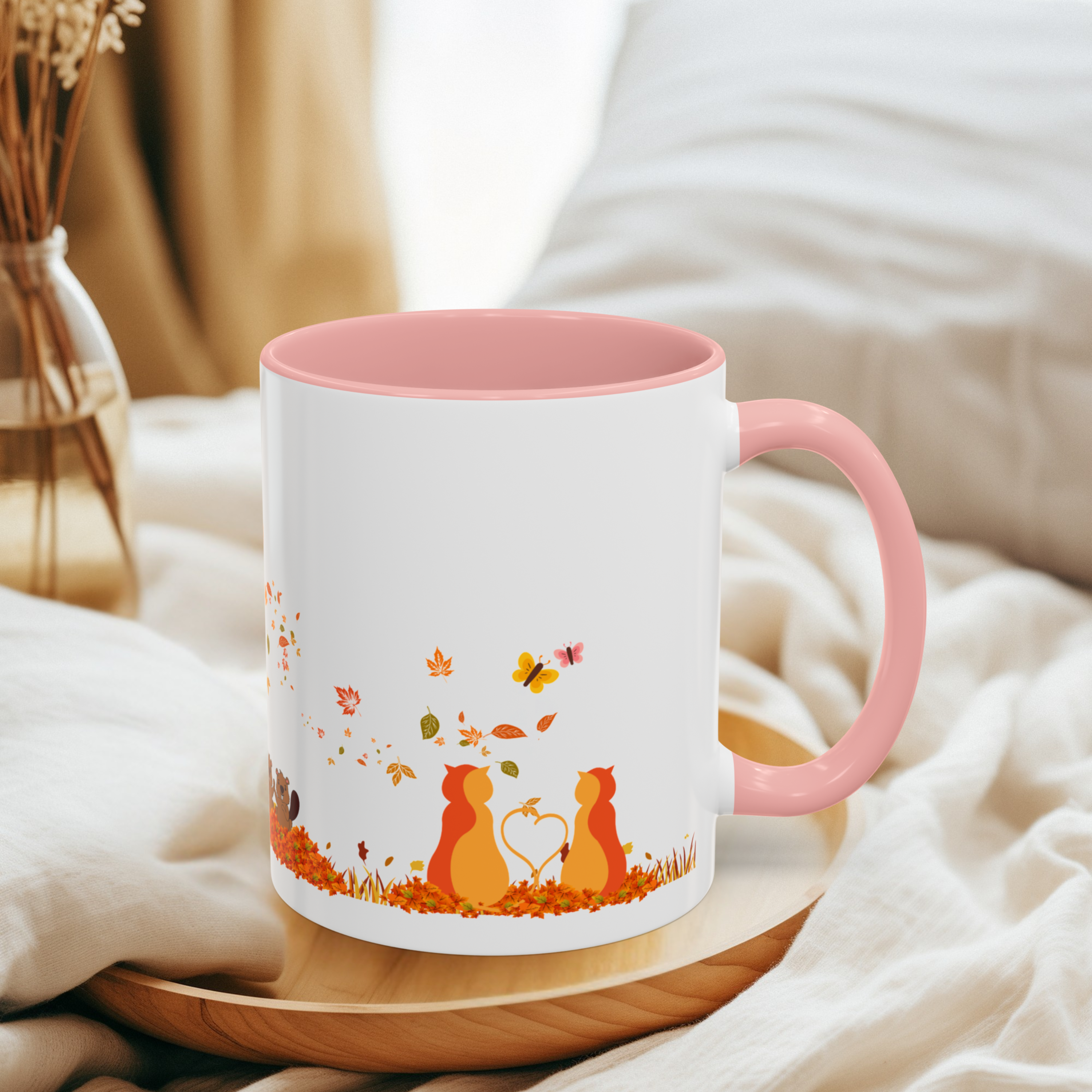 Cat Coffee Mug for Fall, Cute Animal Coffee Cup, Fall-Themed Drinkware, Gifts for Cat Lovers, Home Decor, Seasonal Mug product thumbnail image
