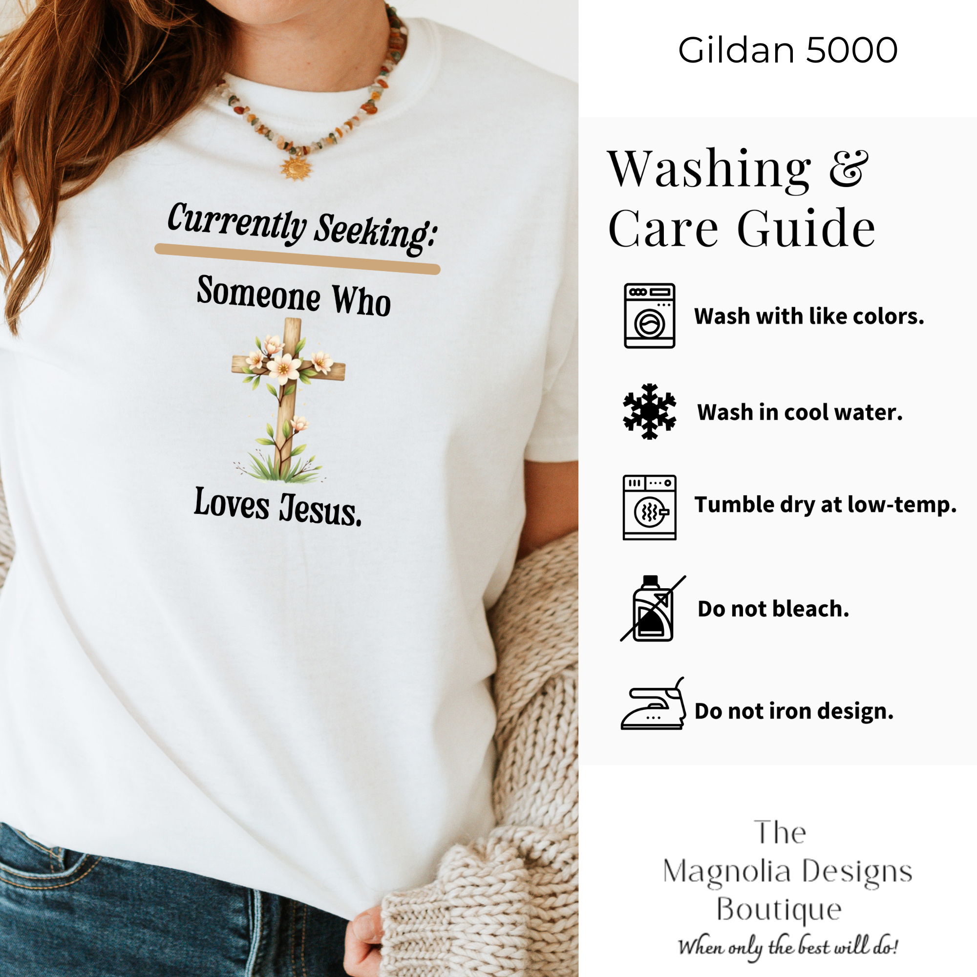 Currently Seeking Someone Who Loves Jesus, Unisex Tee, Christian Gift, Faith-Based Clothing, Religious T-Shirt, Casual Wear product thumbnail image