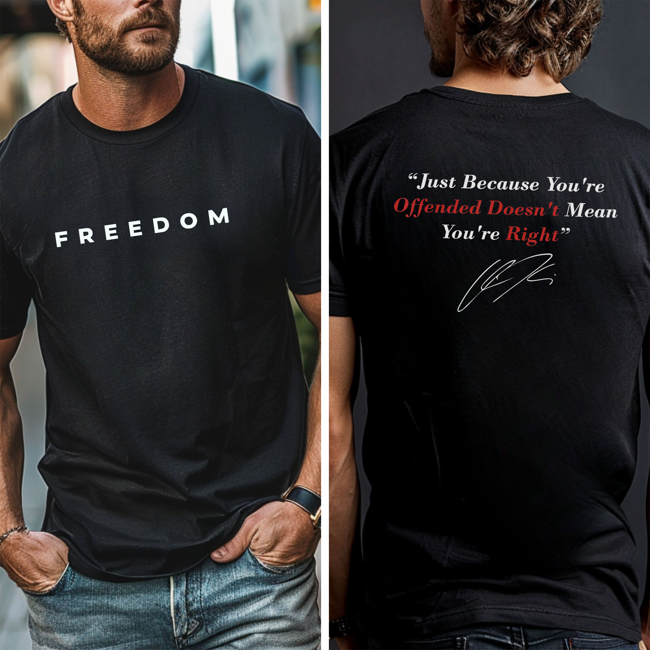 FREEDOM & Charlie Kirk Quote Tshirt FREEDOM & Charlie Kirk Quote Tshirt
