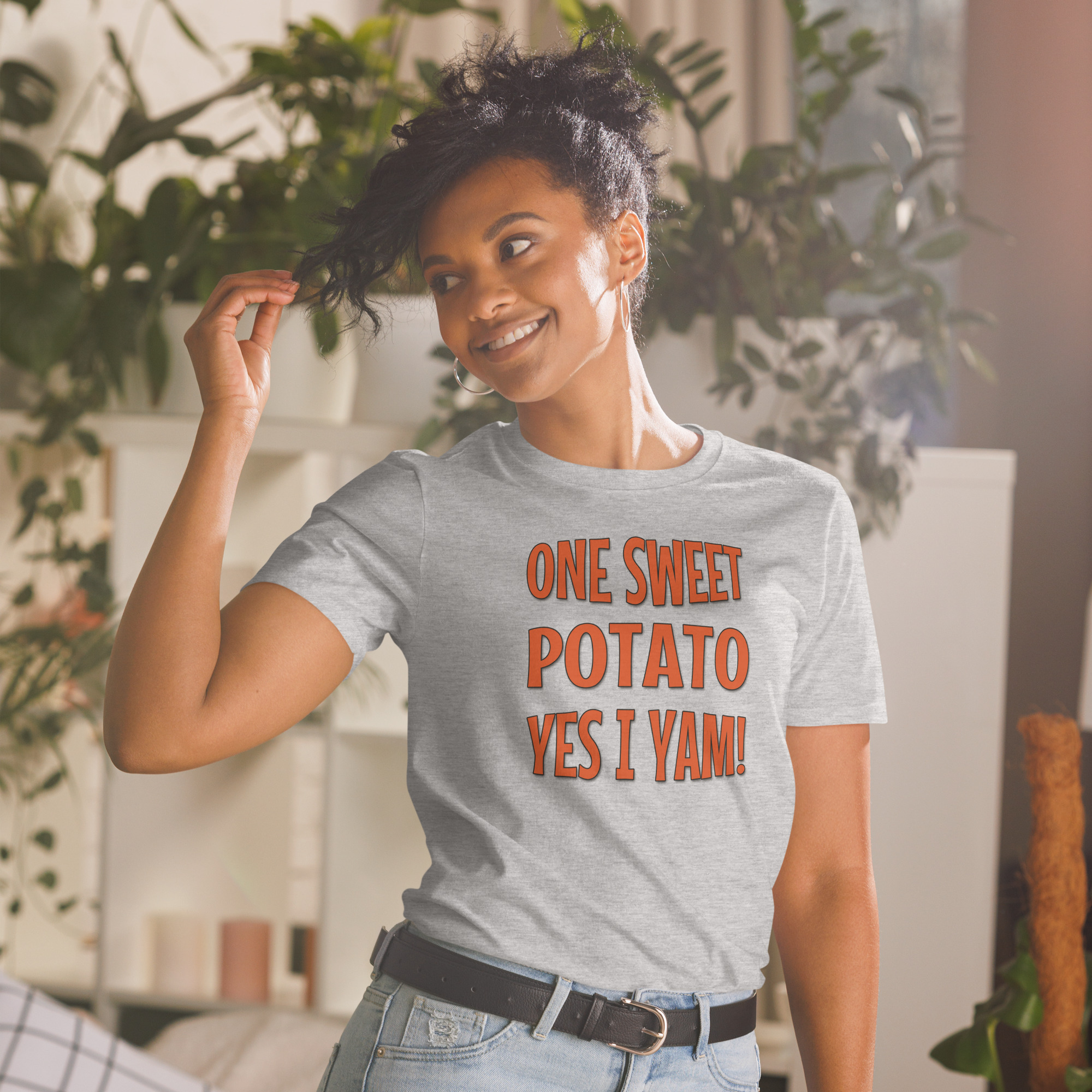 Sweet Potato Humor Tee, Funny Unisex T-Shirt for Foodies, Gift for Thanksgiving, Casual Wear, Unique Culinary Gifts product thumbnail image Sweet Potato Humor Tee, Funny Unisex T-Shirt for Foodies, Gift for Thanksgiving, Casual Wear, Unique Culinary Gifts product thumbnail image