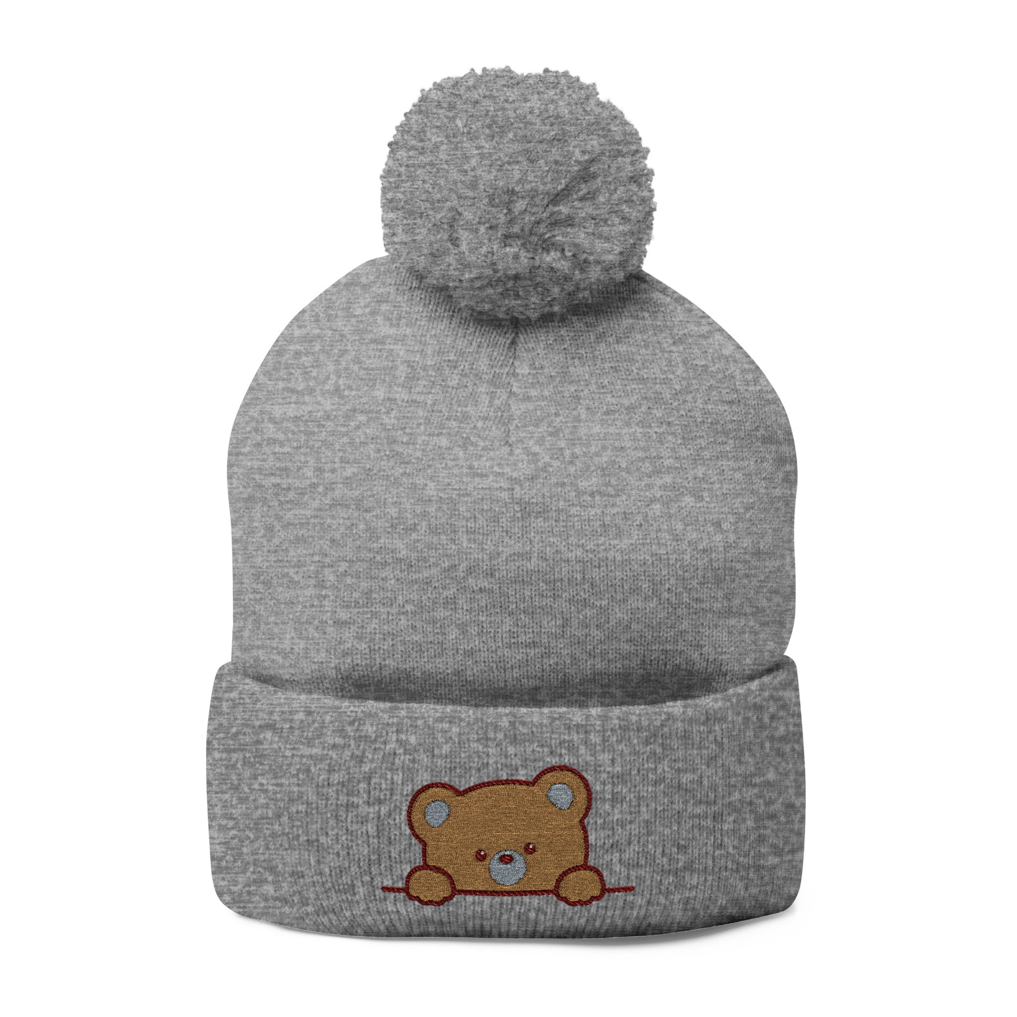 Personalized Pom-Pom Knit Cap (Embroidered), Stylish Beanie, Winter Seasons, Cold Weather, Trendy Knitwear, Ski Cap, Birthdays Gift Idea product thumbnail image