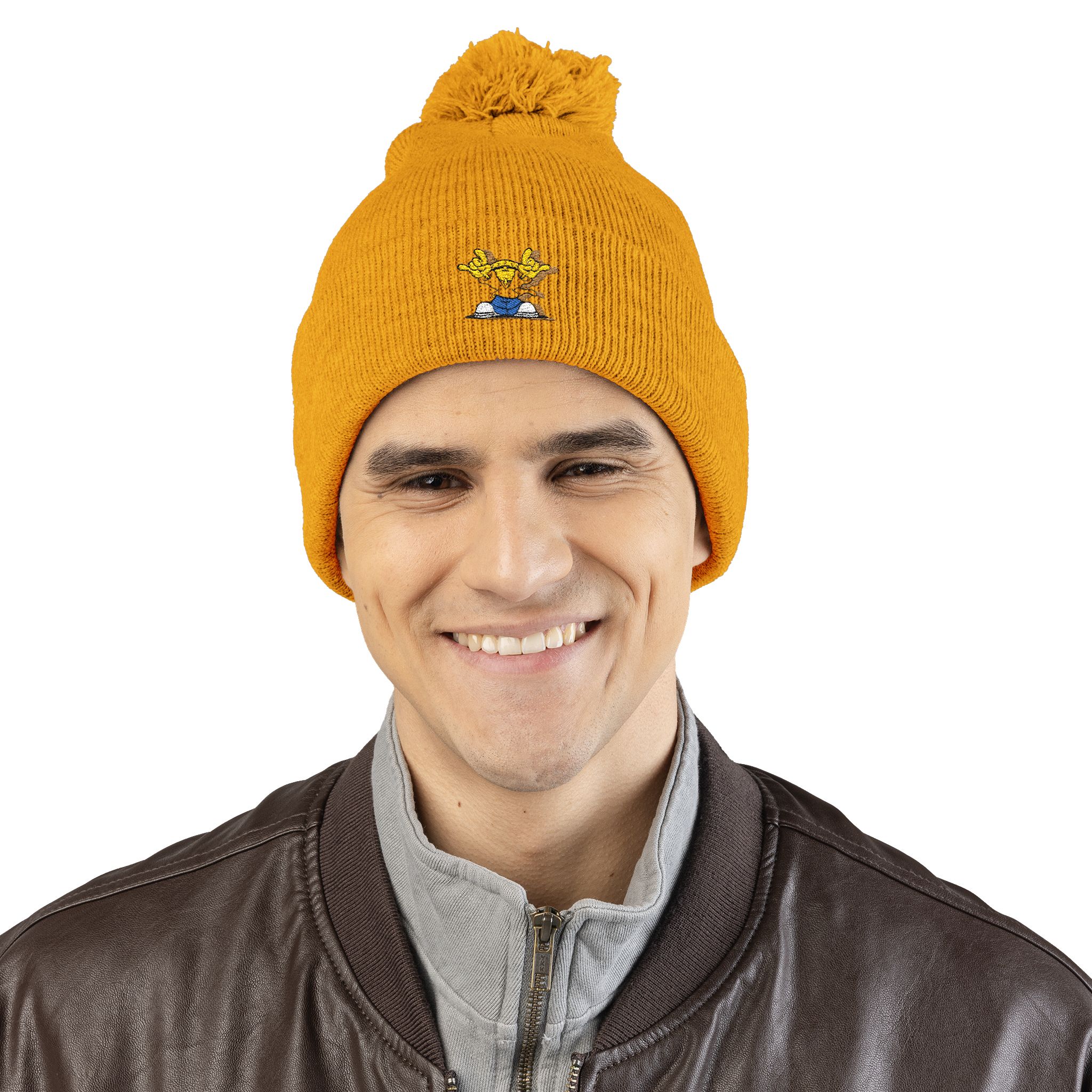 Personalized Pom-Pom Knit Cap (Embroidered), Stylish Beanie, Winter Seasons, Cold Weather, Trendy Knitwear, Ski Cap, Birthdays Gift Idea product thumbnail image