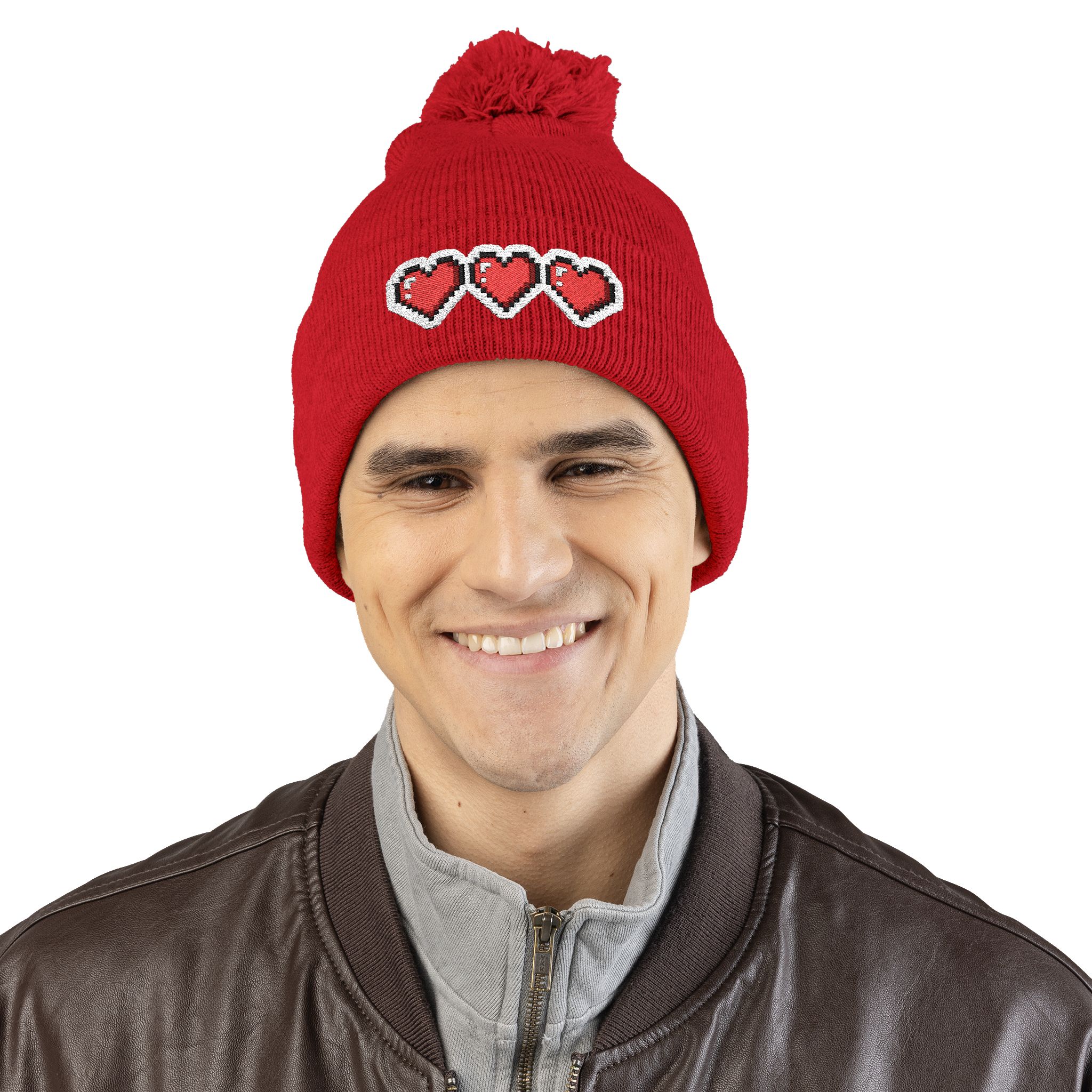 Personalized Pom-Pom Knit Cap (Embroidered), Stylish Beanie, Winter Seasons, Cold Weather, Trendy Knitwear, Ski Cap, Birthdays Gift Idea product thumbnail image
