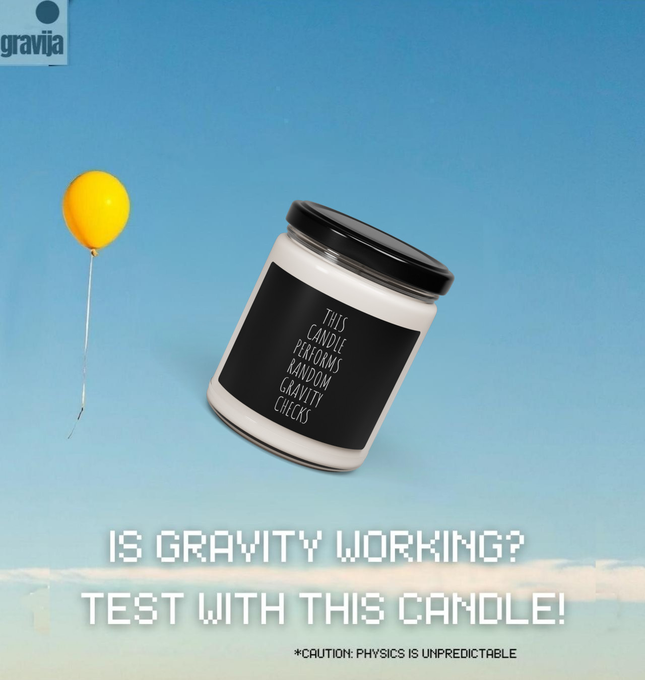 This Candle Performs Random Gravity Checks | Scented Soy Candle, 9oz product thumbnail image This Candle Performs Random Gravity Checks | Scented Soy Candle, 9oz product thumbnail image