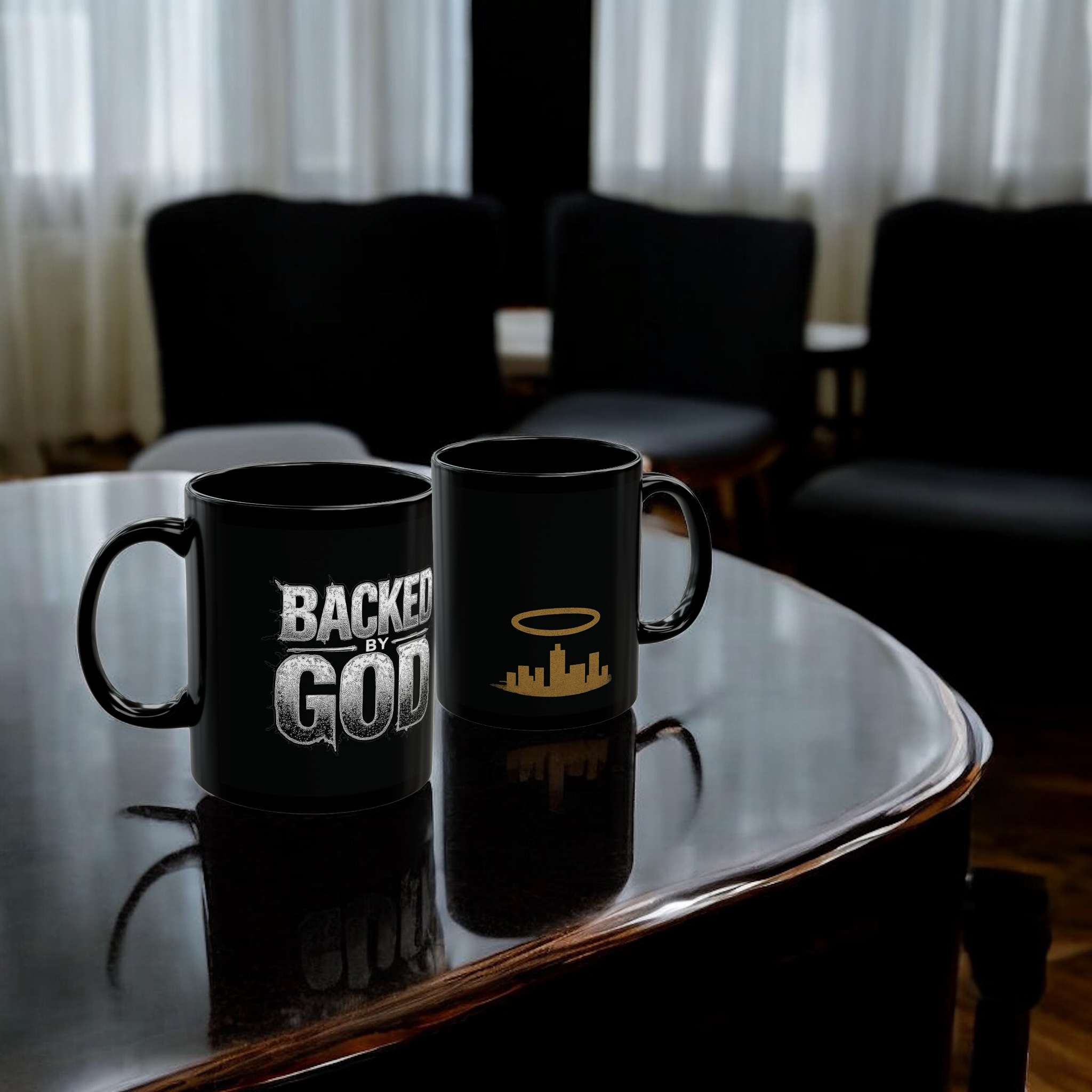 Street Blessings "Backed By God" - Coffee Mug Street Blessings "Backed By God" - Coffee Mug