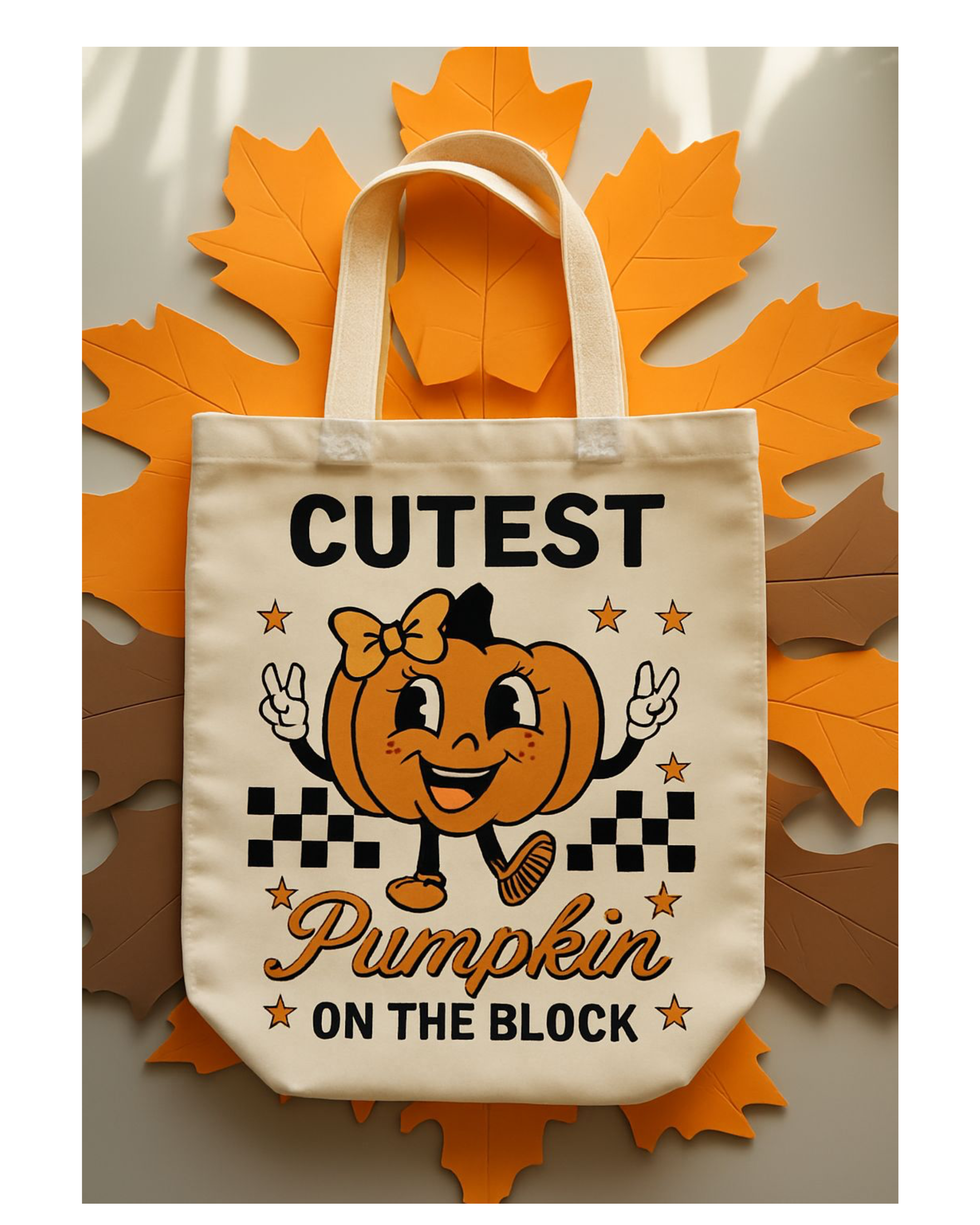 Cute Pumpkin Tote Bag | Fall Harvest, Gift for Halloween, Eco-Friendly Shopping Bag, Cute Fall Accessories, Autumn Decor product thumbnail image