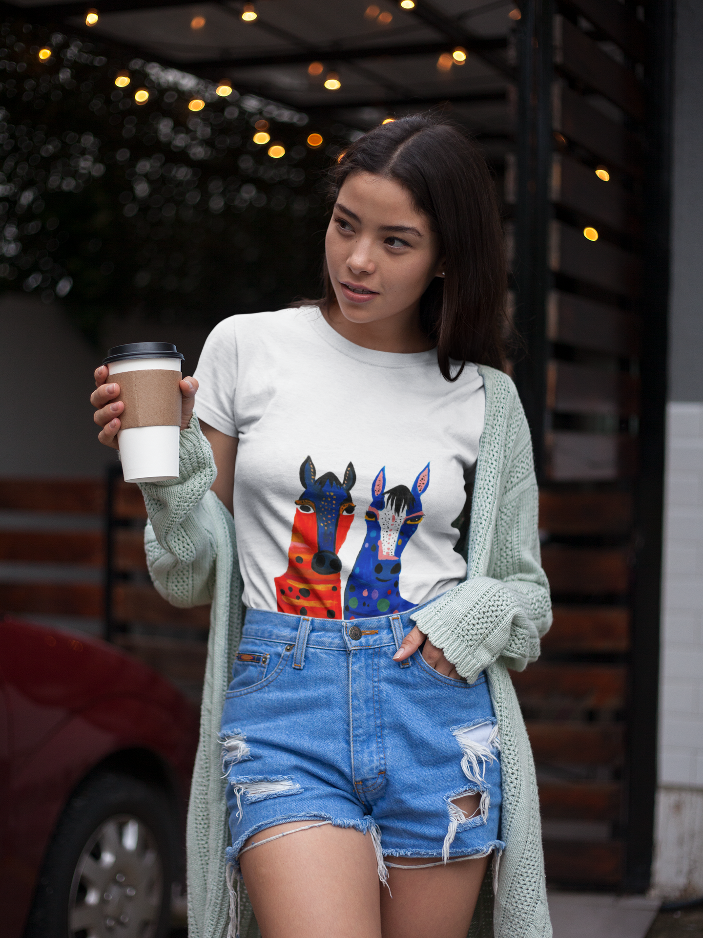 Colorful Horse Art Unisex T-Shirt | Created by Art Students at the Kusewera Community Center  product thumbnail image