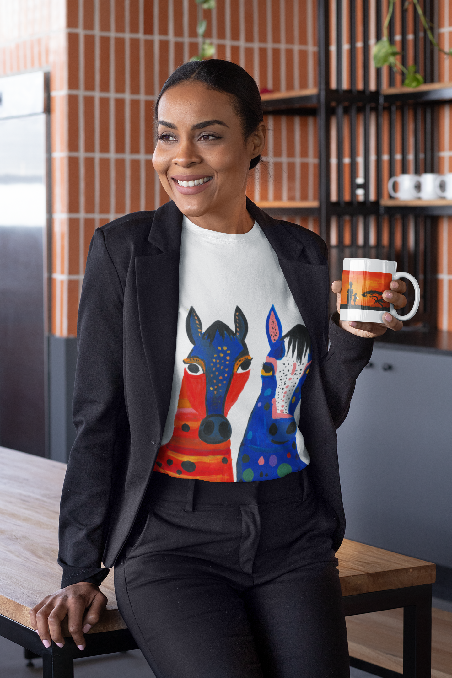 Colorful Horse Art Unisex T-Shirt | Created by Art Students at the Kusewera Community Center  product thumbnail image