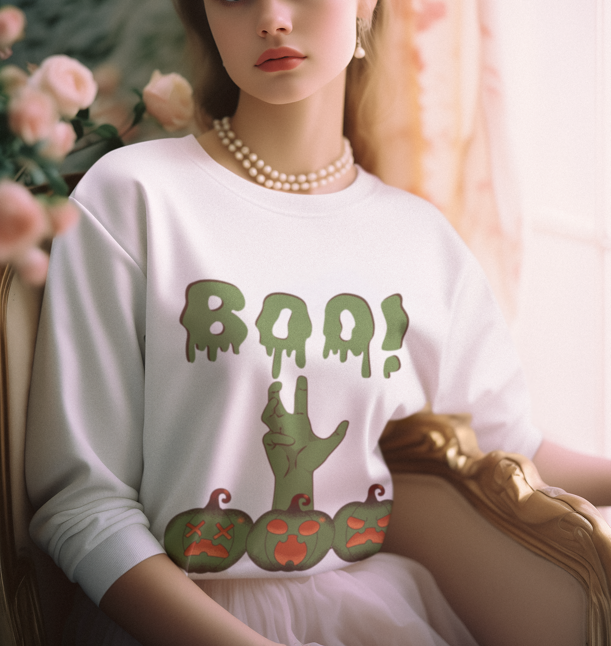 Spooky Halloween Sweatshirt - Unisex Crewneck, Cozy Fall Apparel, Boo Graphic, Trick or Treat, Autumn Fashion product thumbnail image