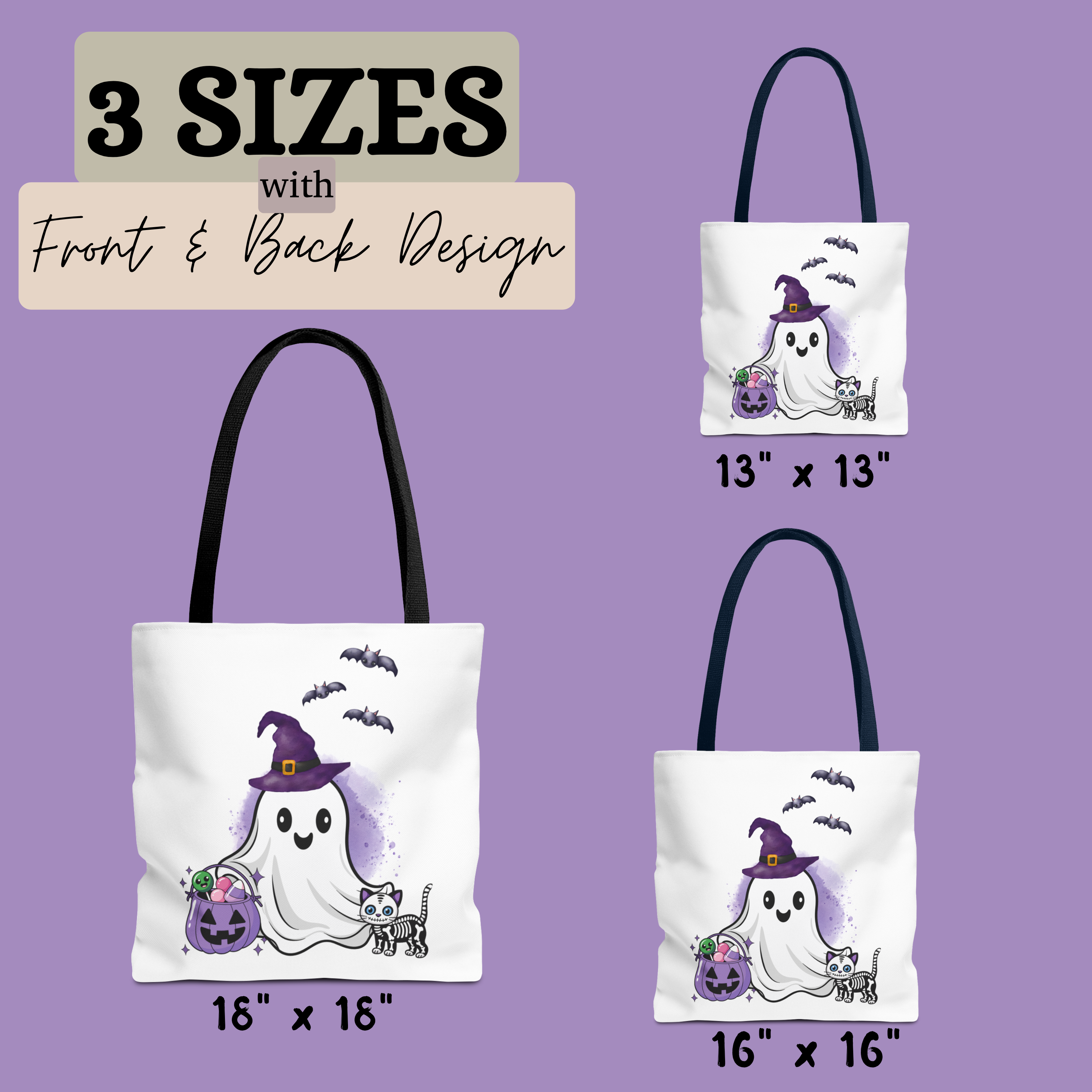 Halloween Tote Bag - Ghost Trick or Treat Gift product thumbnail image Halloween Tote Bag - Ghost Trick or Treat Gift product thumbnail image