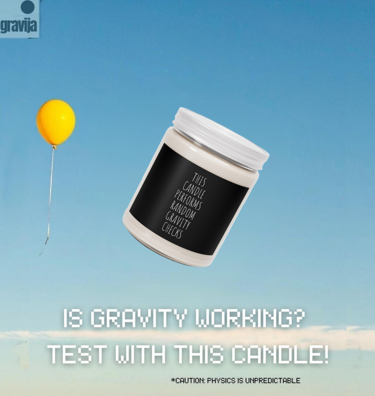 This Candle Performs Random Gravity Checks | Scented Candles, 9oz product thumbnail image This Candle Performs Random Gravity Checks | Scented Candles, 9oz product thumbnail image