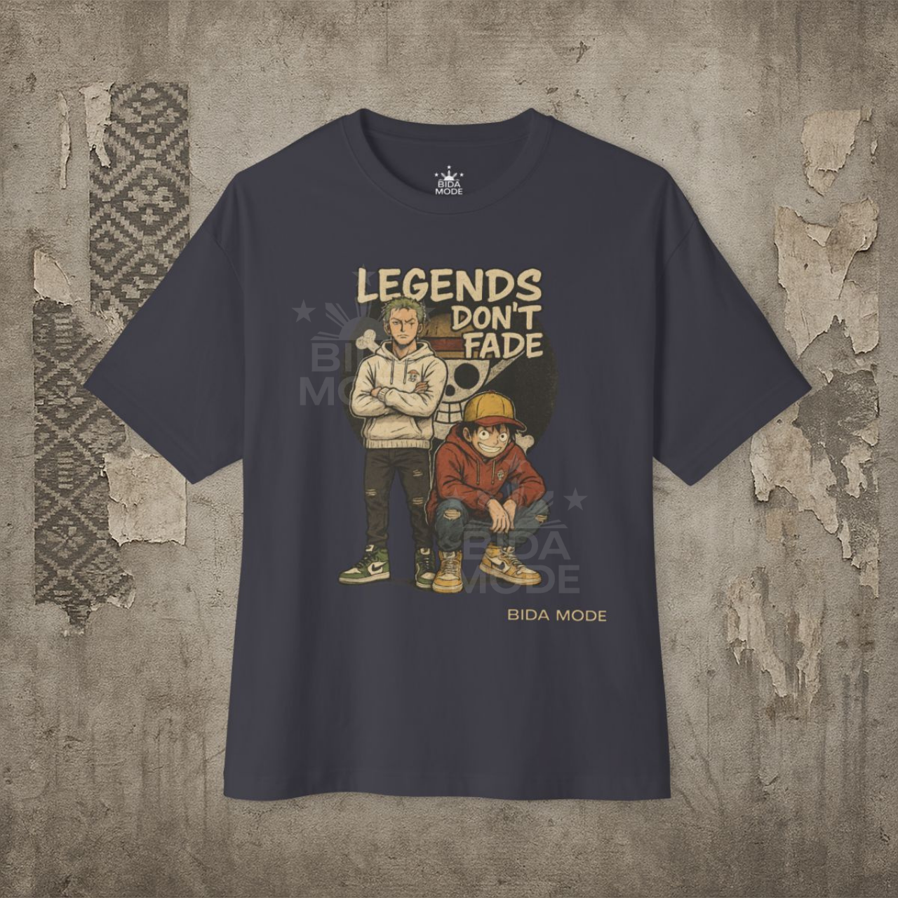 Zoro and Luffy Streetwear Shirt - Legends Dont Fade Anime T-shirt, Japanese Manga Graphic Tee, One Piece Inspired Aesthetic product thumbnail image