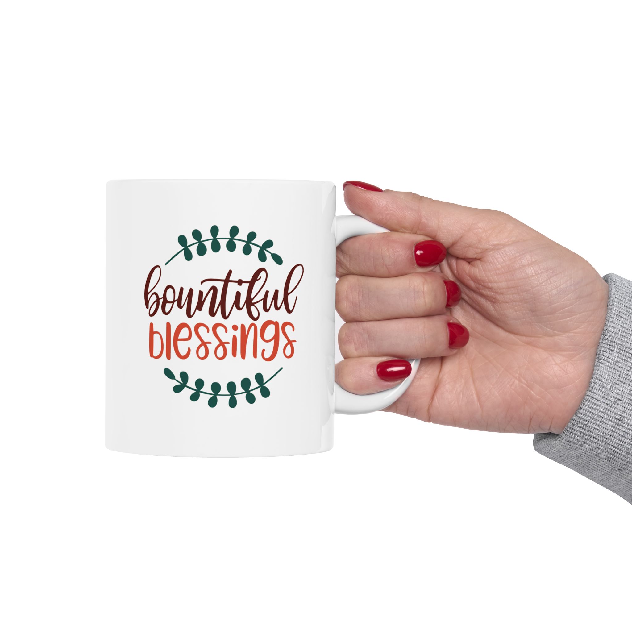 Bountiful Blessings Thanksgiving Ceramic Mug - 11oz, 15oz | Perfect Gift for Coffee Lovers, Inspirational Gifts, Home Decor, Gratitude, Housewarming product thumbnail image