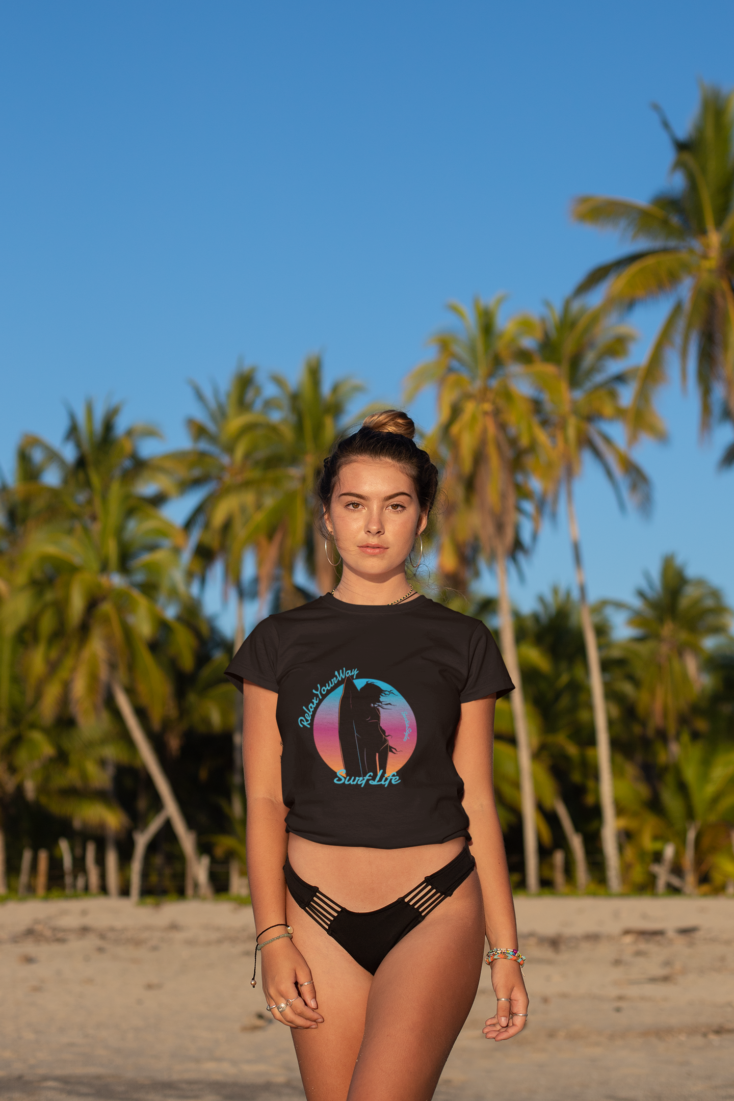 Women's Boyfriend Tee - Relax Your Way, Surf Life