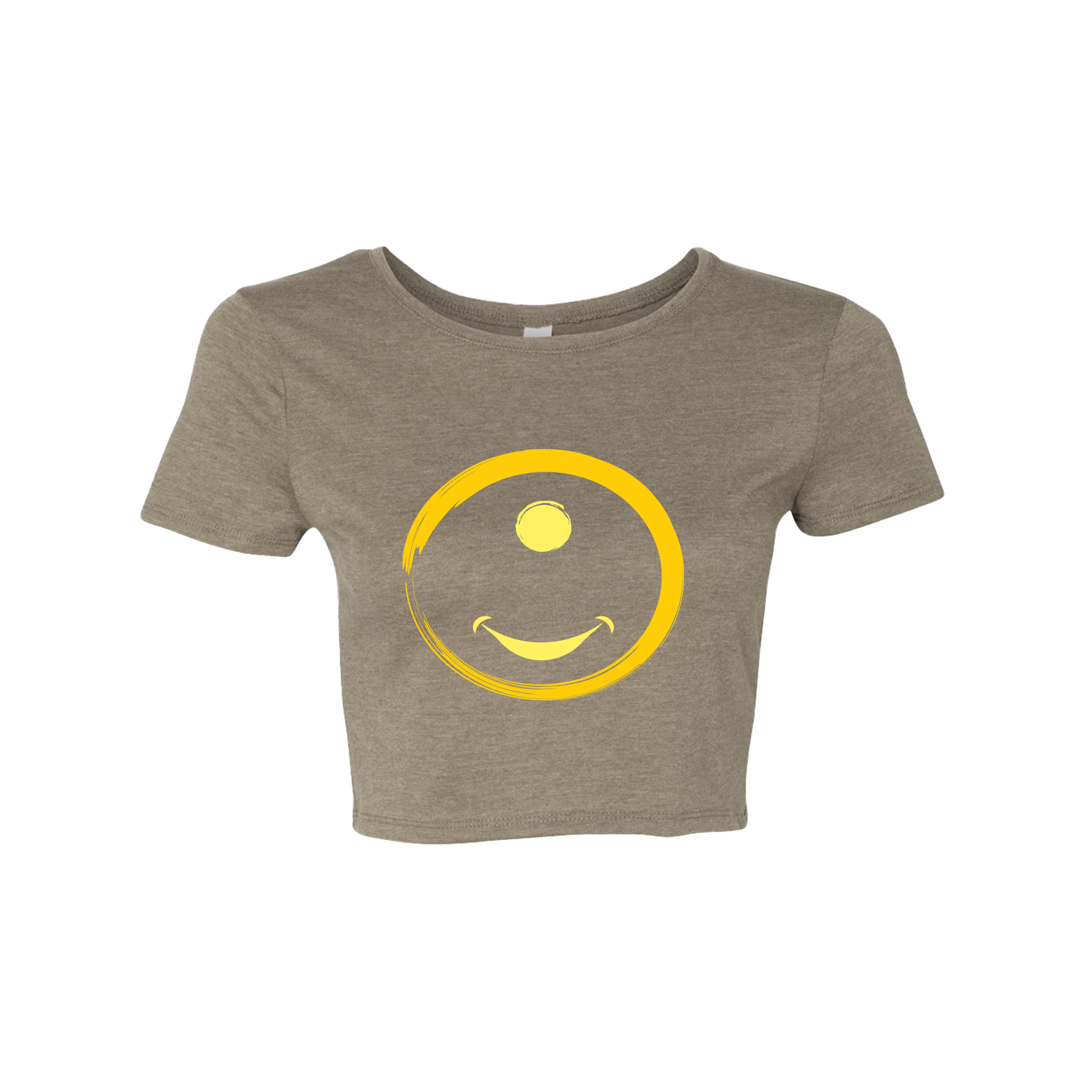 Cheerful Women's Crop Tee with  third eye Smile Design, Yoga and Cute Summer Top, Graphic Tee of Third Eye, Perfect Gift for Thinkers &amp; Meditators