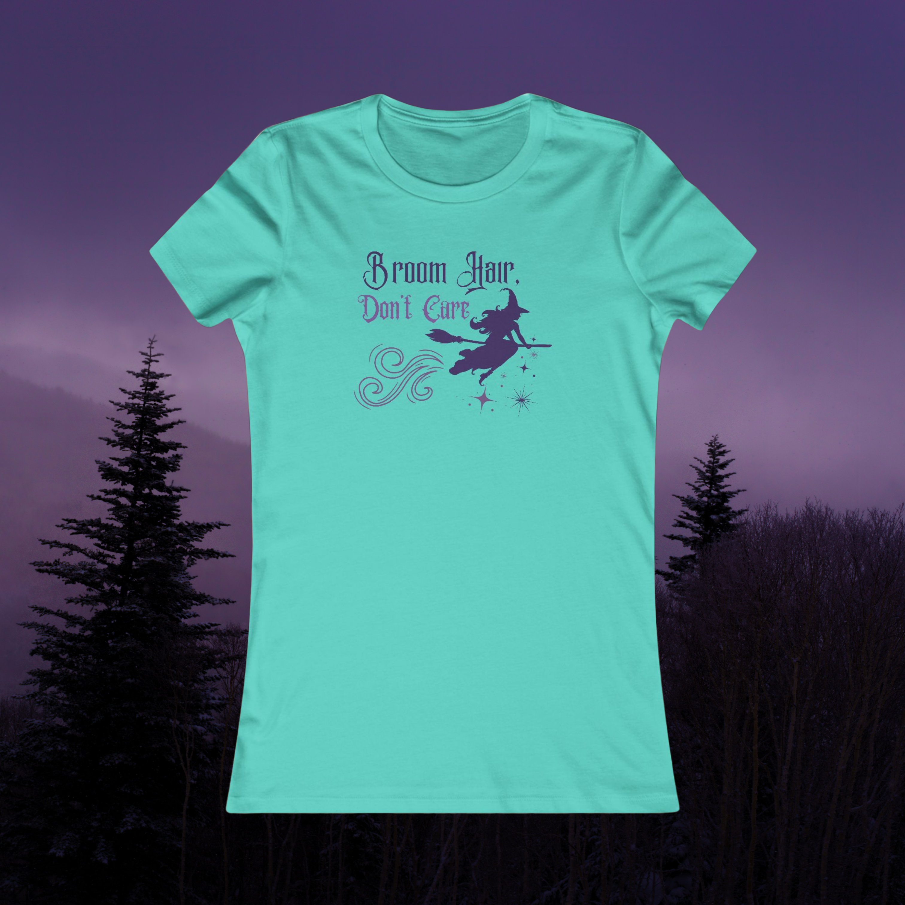 Witchy Women's Favorite Tee - Broom Hair Don't Care, Perfect for Halloween, Gifts, Casual Wear, Witchy Inspiration, Fun Party Tee product thumbnail image
