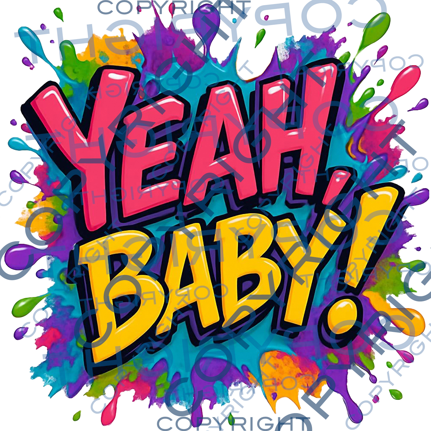 Colorful "Yeah Baby!" Women's Softstyle Tee product thumbnail image