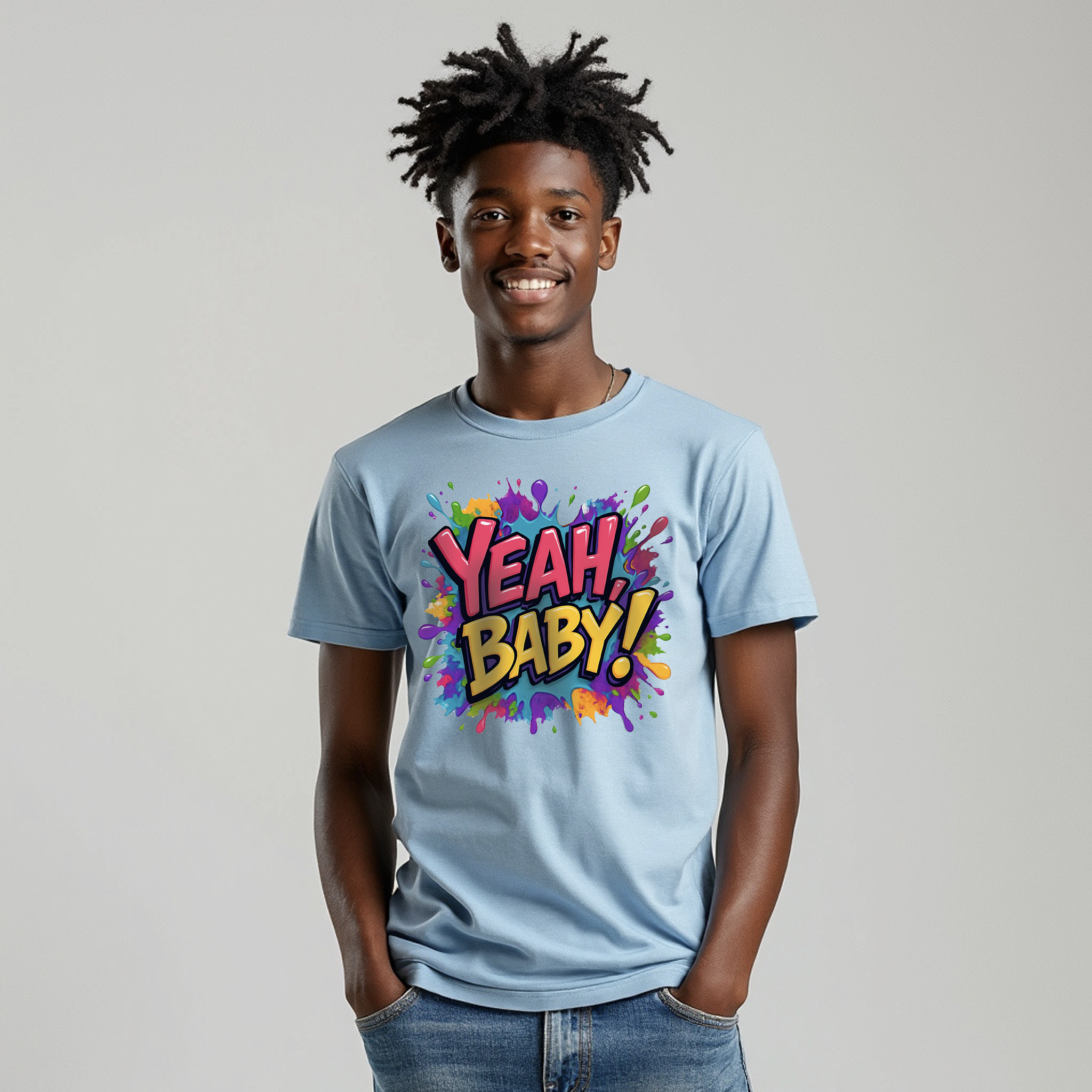 Colorful Graphic Tee: Yeah Baby! Unisex Jersey T-Shirt product thumbnail image Colorful Graphic Tee: Yeah Baby! Unisex Jersey T-Shirt product thumbnail image