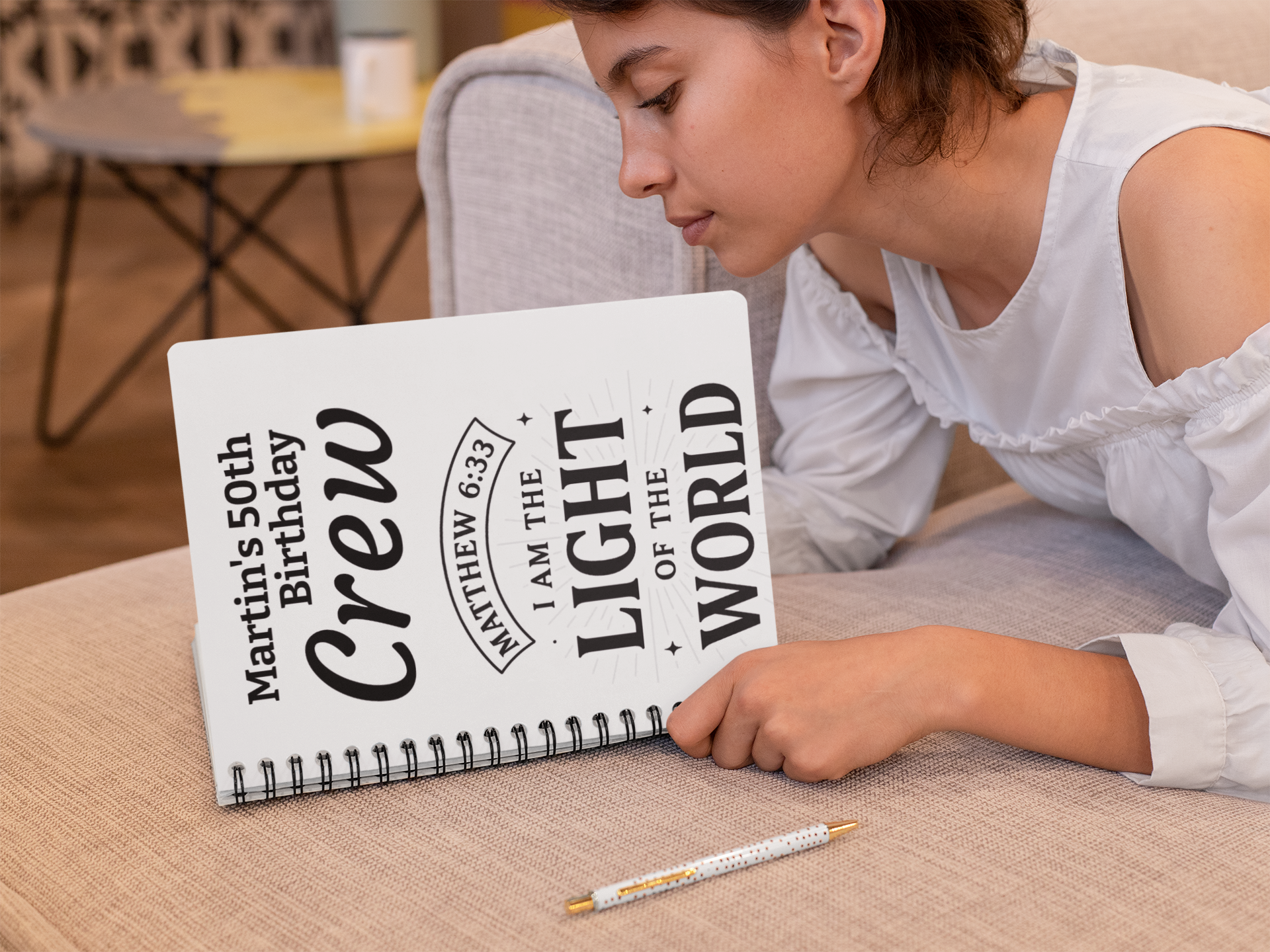 Spiral Notebook - IAM THE LIGHT OF MY WORLD - Ruled Line product thumbnail image Spiral Notebook - IAM THE LIGHT OF MY WORLD - Ruled Line product thumbnail image