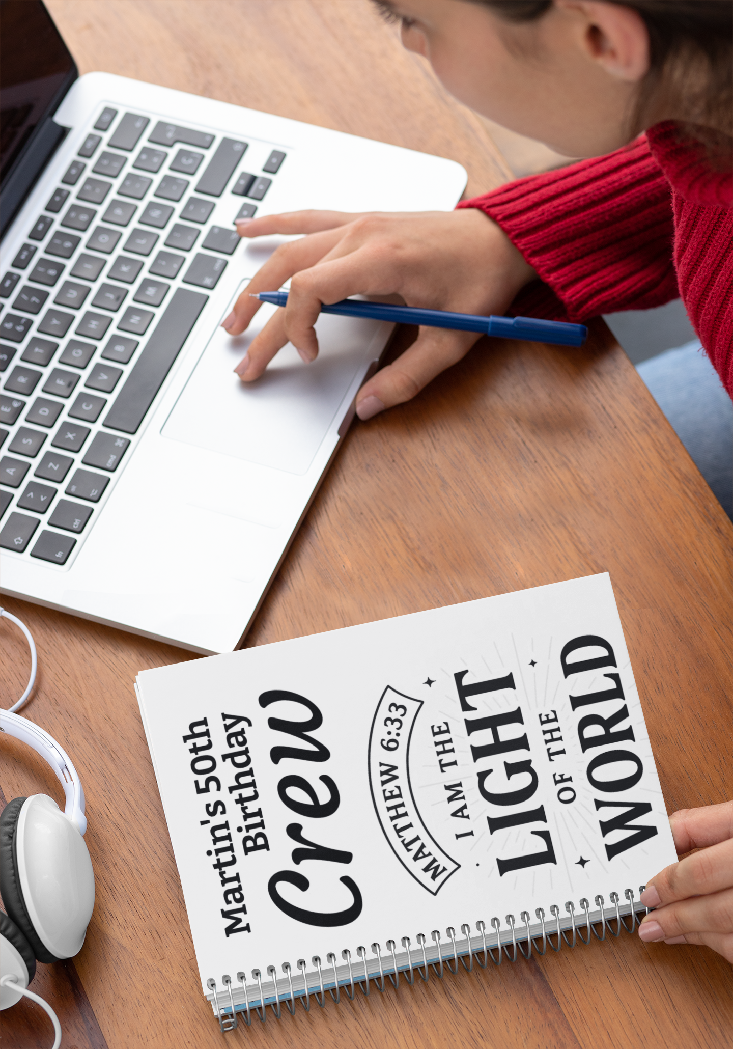 Spiral Notebook - IAM THE LIGHT OF MY WORLD - Ruled Line product thumbnail image Spiral Notebook - IAM THE LIGHT OF MY WORLD - Ruled Line product thumbnail image