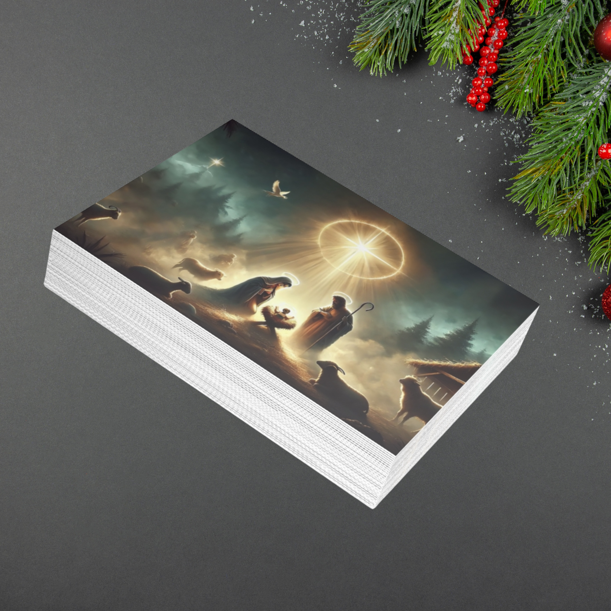 Nativity Christmas Card Set Religious Holiday Greeting Cards with Envelopes Manger Scene And Baby Jesus product thumbnail image