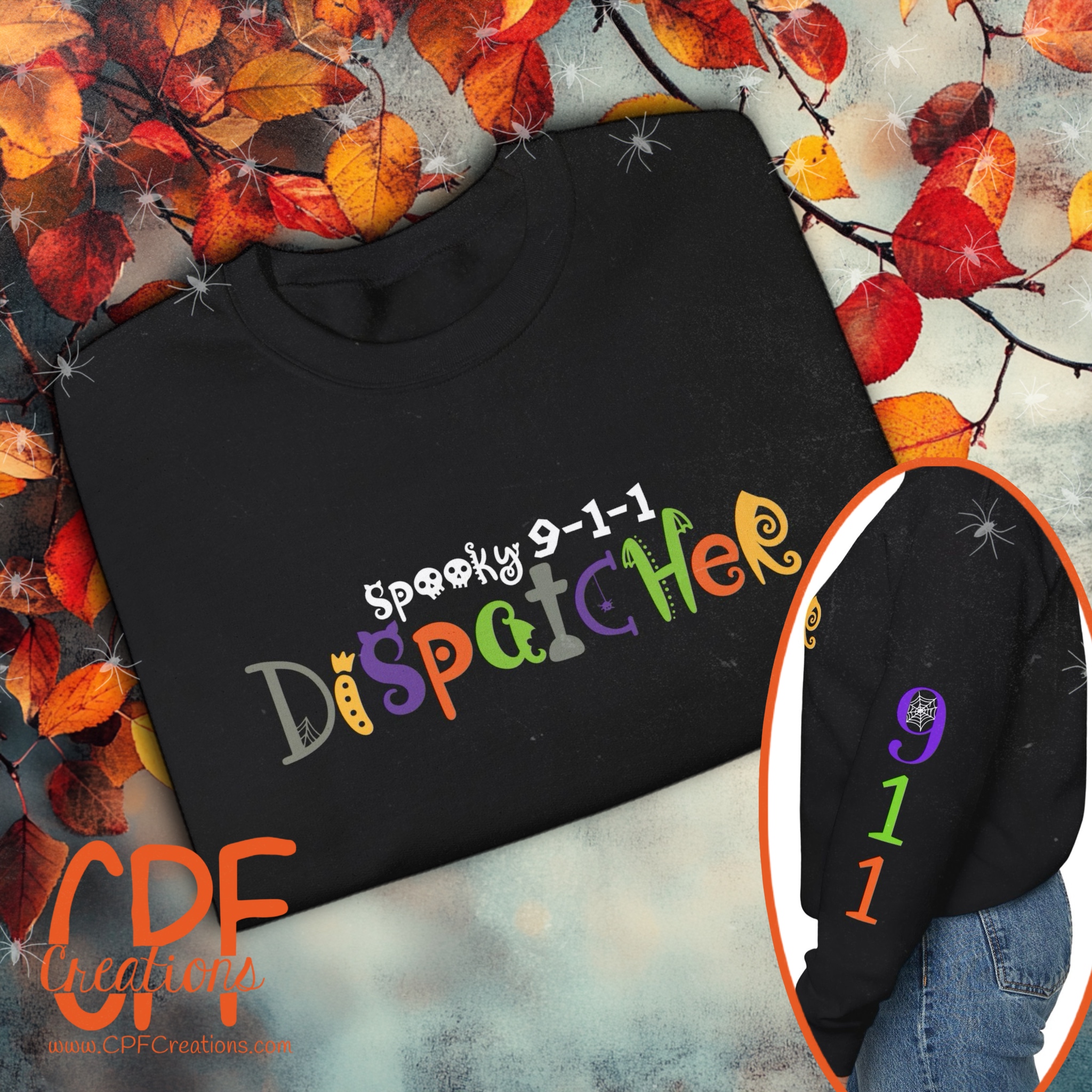 Spooky 911 Dispatcher Crewneck Sweatshirt