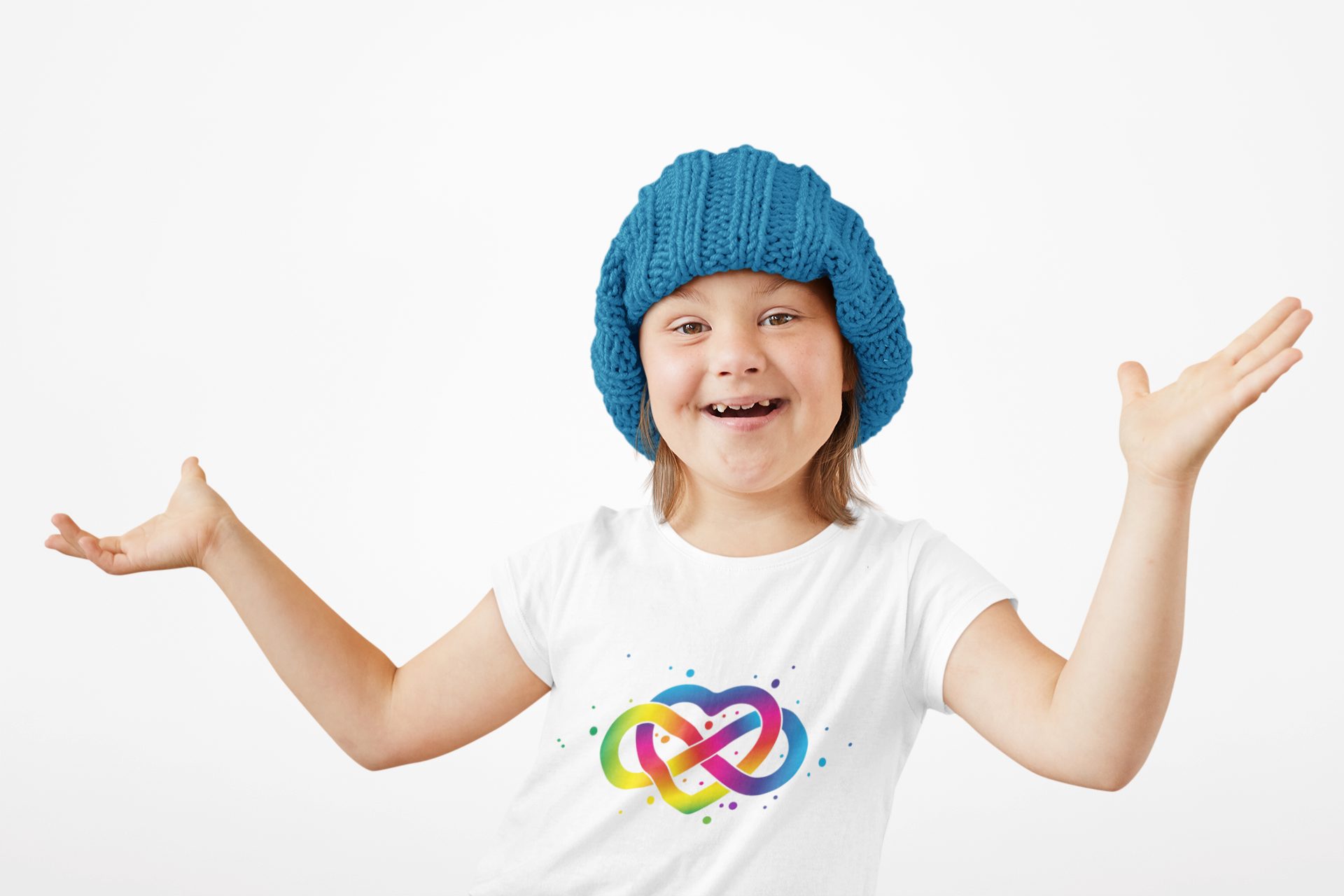 Colorful Infinity Heart Kids Tee - Celebrating Love and Diversity product thumbnail image Colorful Infinity Heart Kids Tee - Celebrating Love and Diversity product thumbnail image