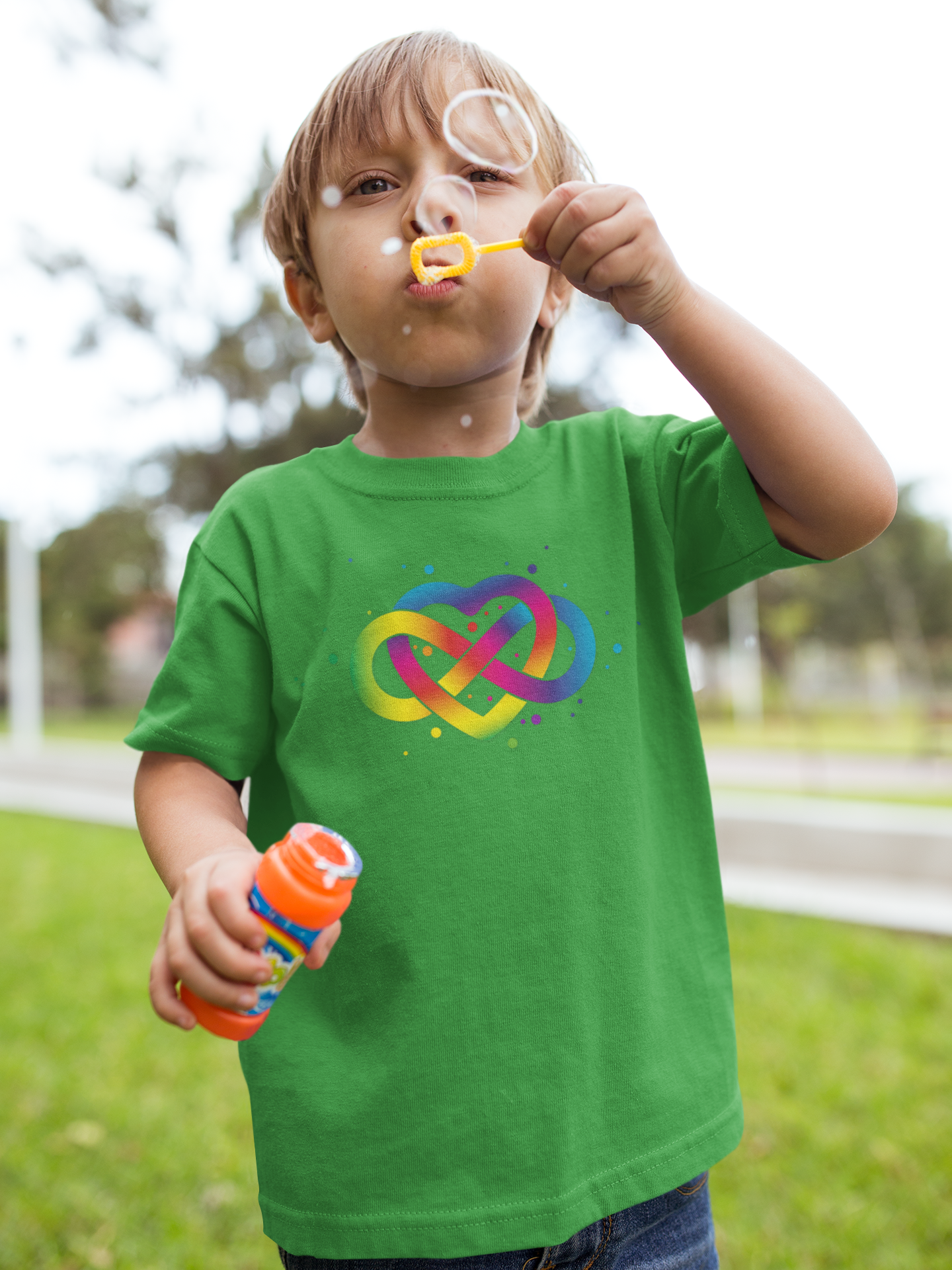 Colorful Infinity Heart Kids Tee - Celebrating Love and Diversity product thumbnail image Colorful Infinity Heart Kids Tee - Celebrating Love and Diversity product thumbnail image