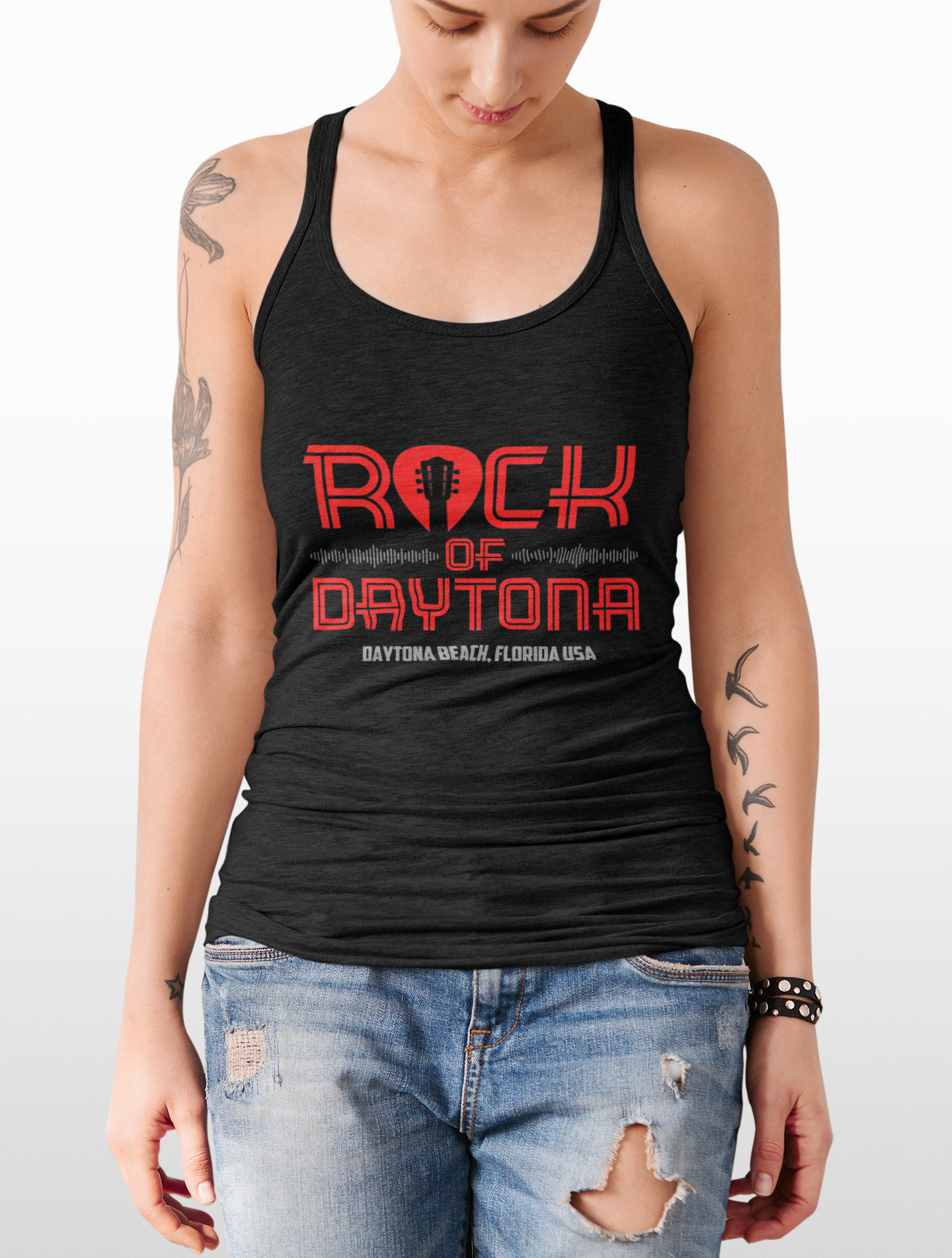 Rock of Daytona Unisex Heavy Cotton Tank Top, Rock Merch, Summer Outfit, Gift for Music Lovers, Festival Wear, Beach Apparel product thumbnail image
