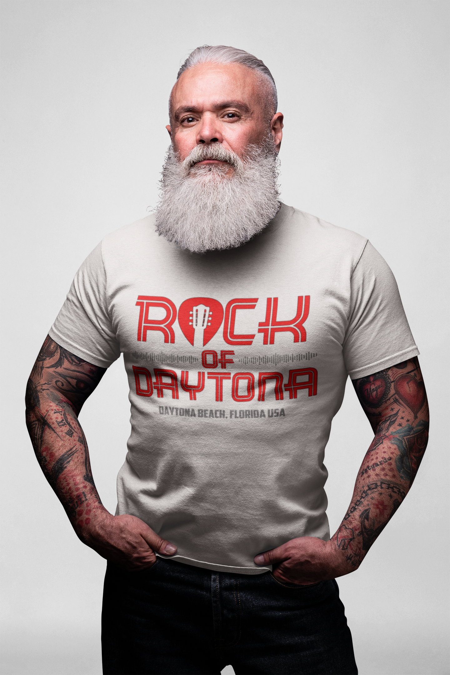 Rock of Daytona Unisex Light Color T-Shirt | Rock Radio Tee, Rock 'n Roll T-Shirt, Daytona Beach Apparel, Gift for Music Lovers, Beachwear product thumbnail image